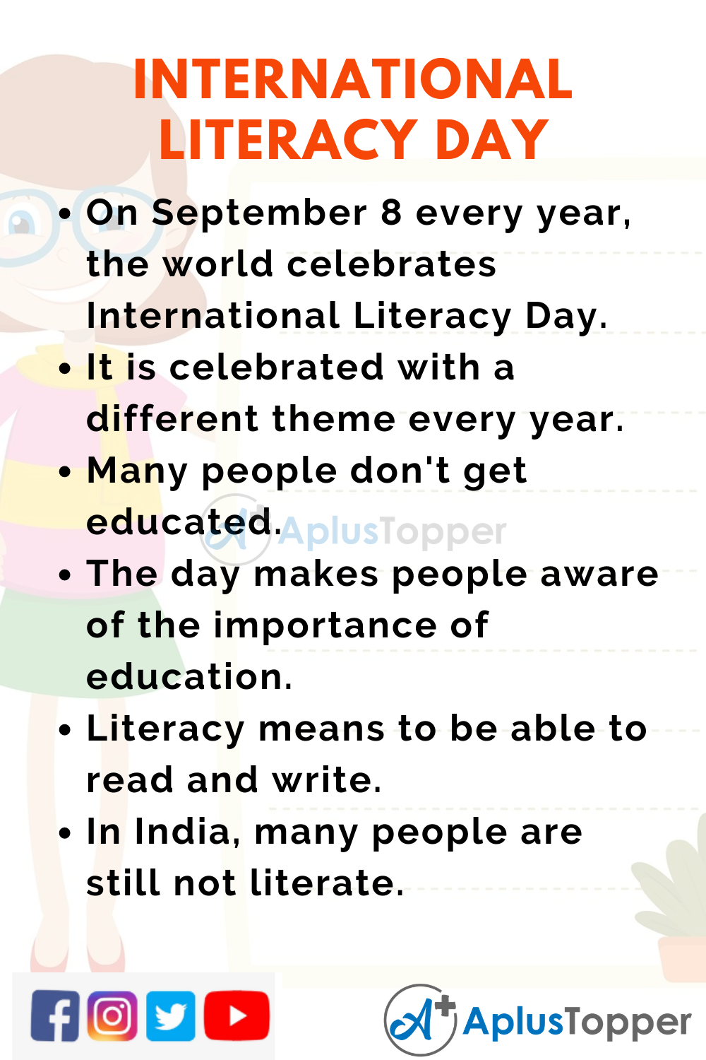 10 Lines on International Literacy Day for Kids 