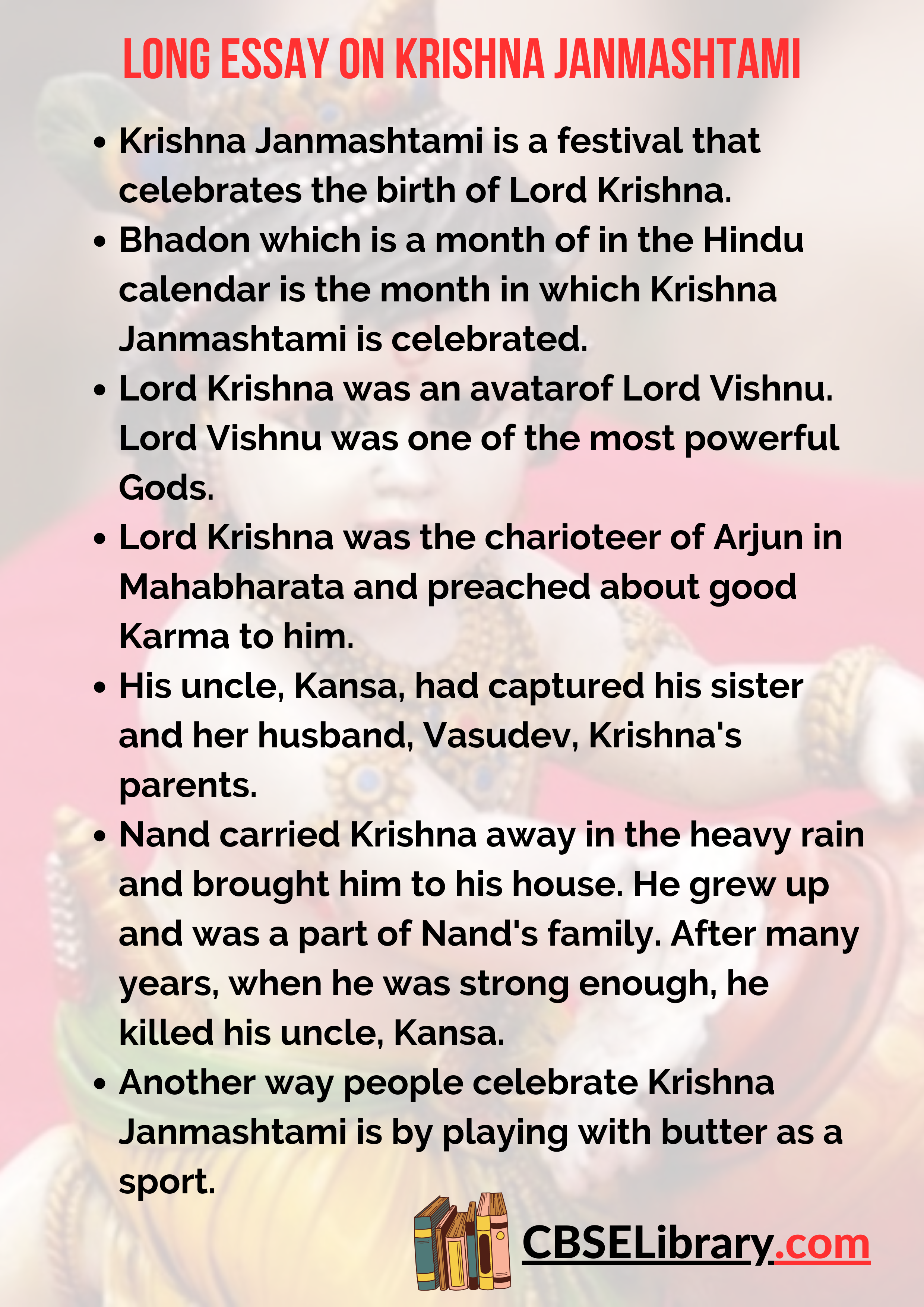 Long Essay on Krishna Janmashtami