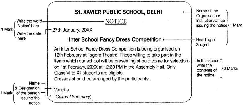 Notice Writing for Class 9 ICSE