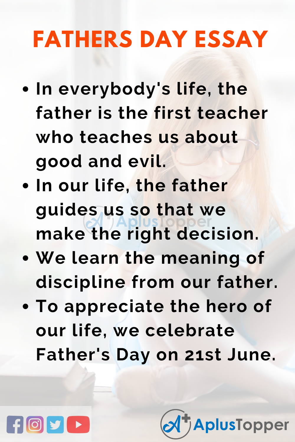 Short Essay on Father's Day 150 Words In English
