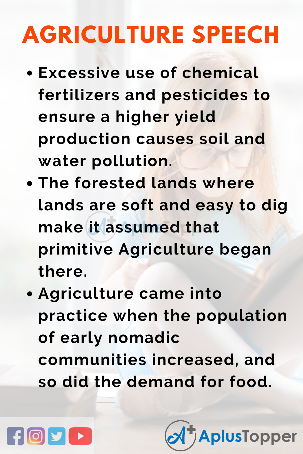 Short Speech On Agriculture 150 Words In English 