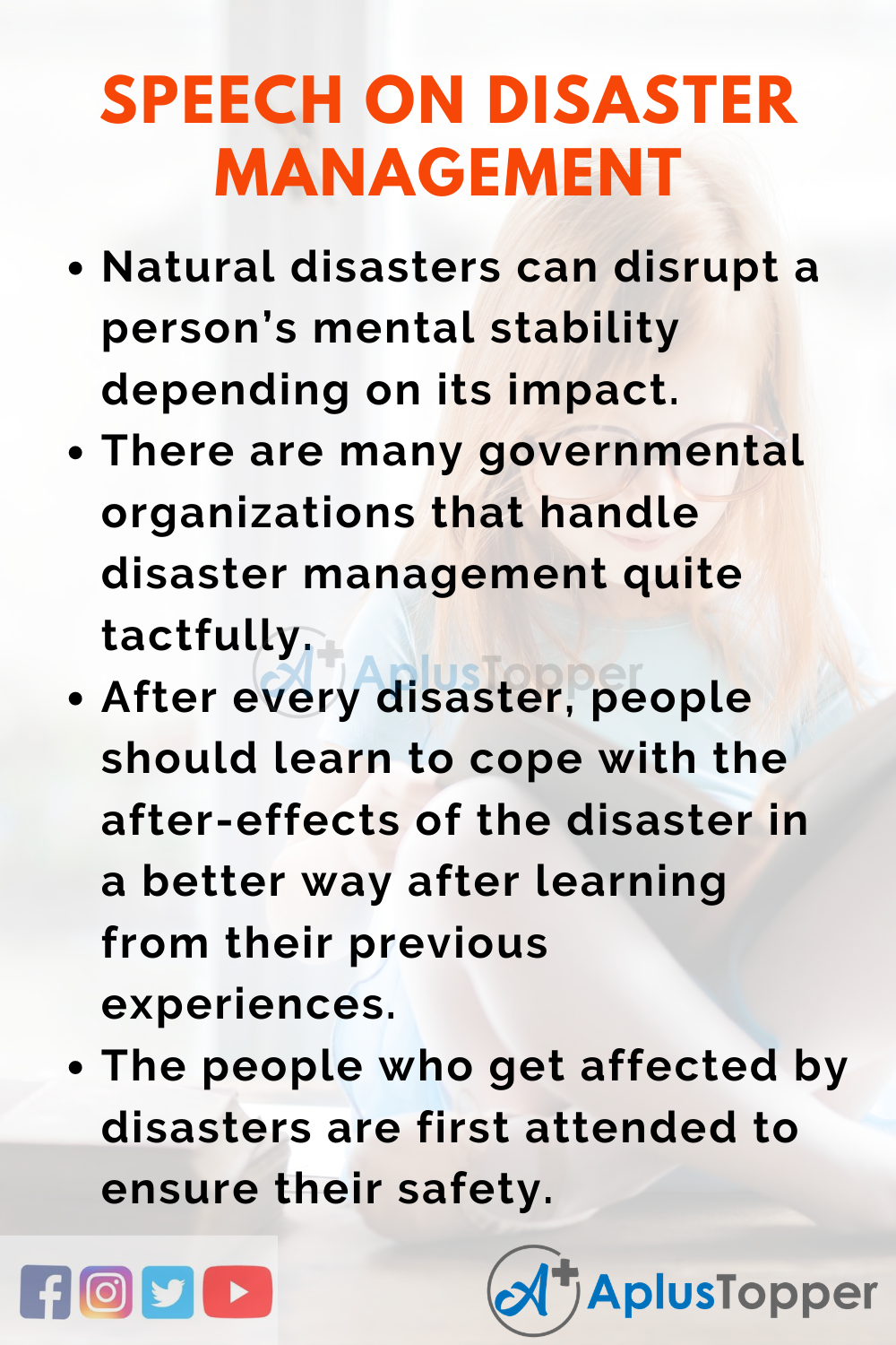 Short Speech On Disaster Management 150 Words In English
