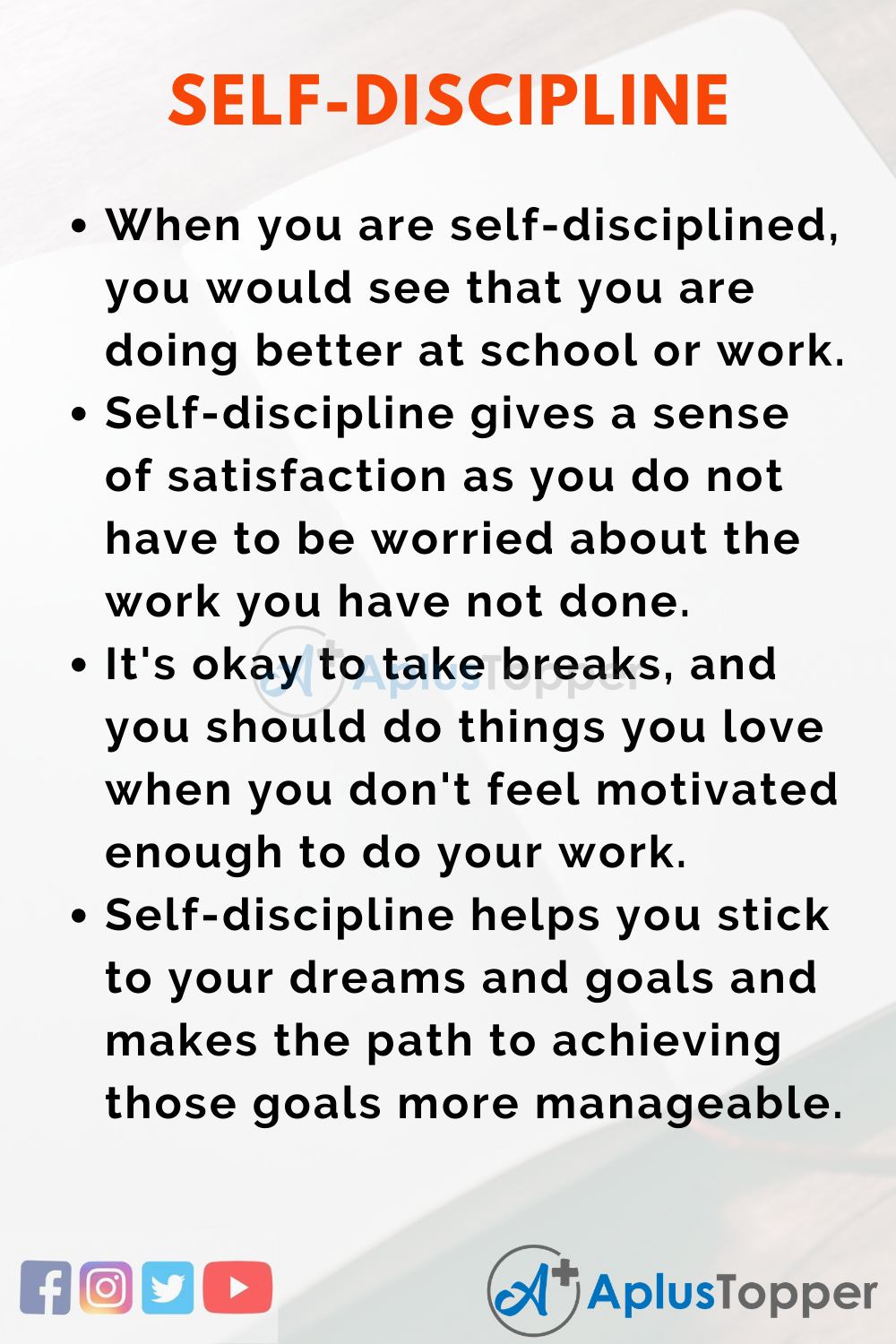 a speech on self discipline