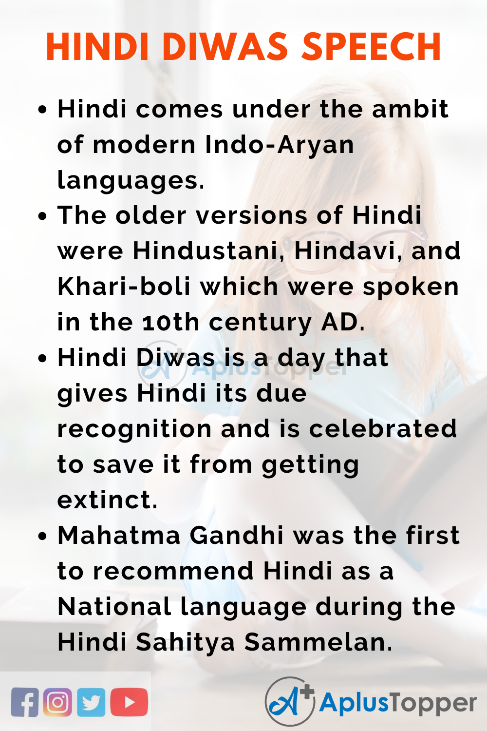 10 Lines On Hindi Diwas Speech In English