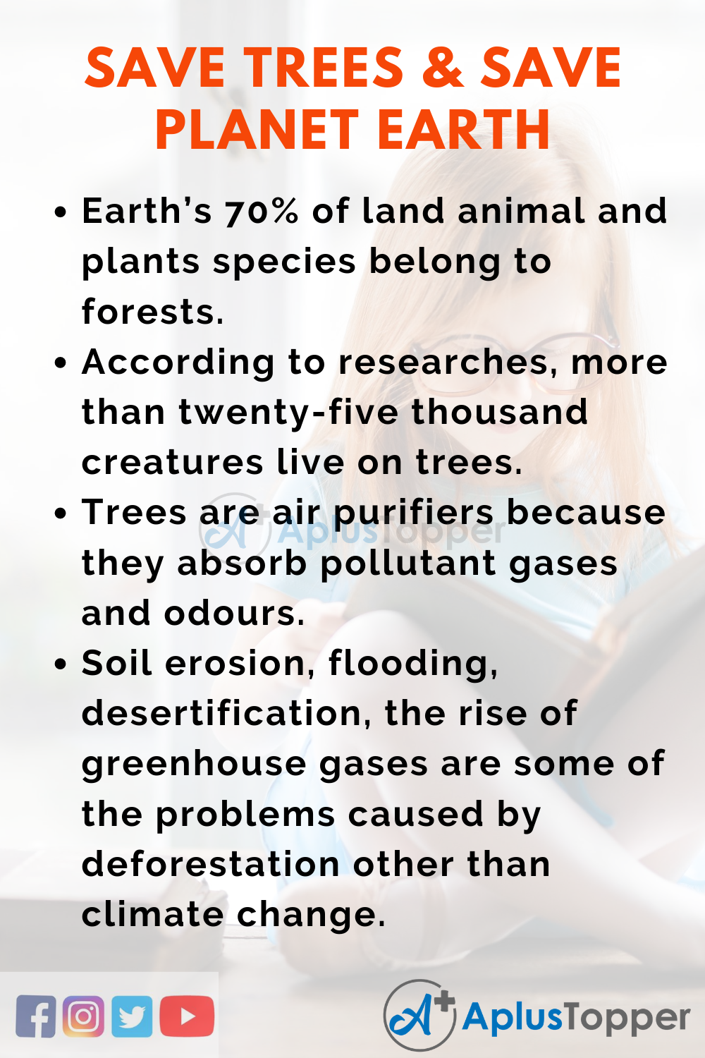 10 Lines On Save Trees And Save Planet Earth Speech In English 