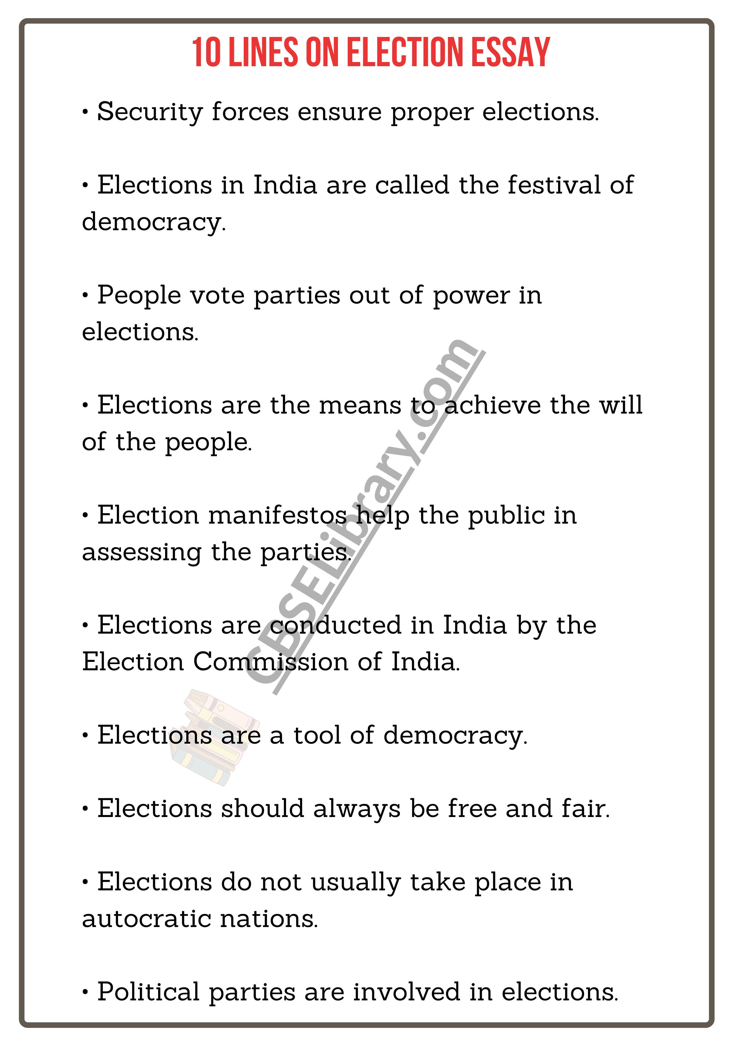 10 Lines on Election Essay
