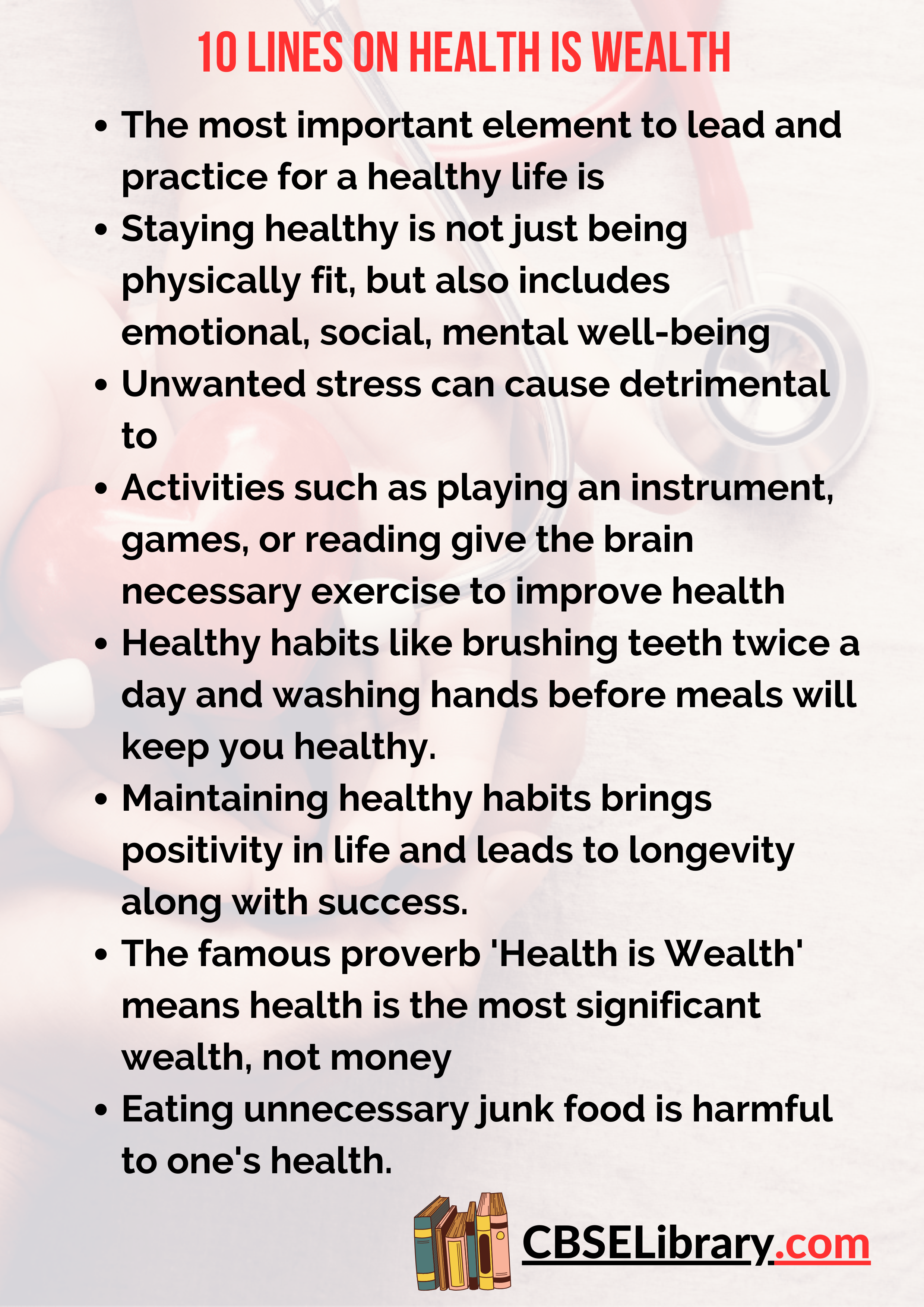 10 Lines on Health is Wealth