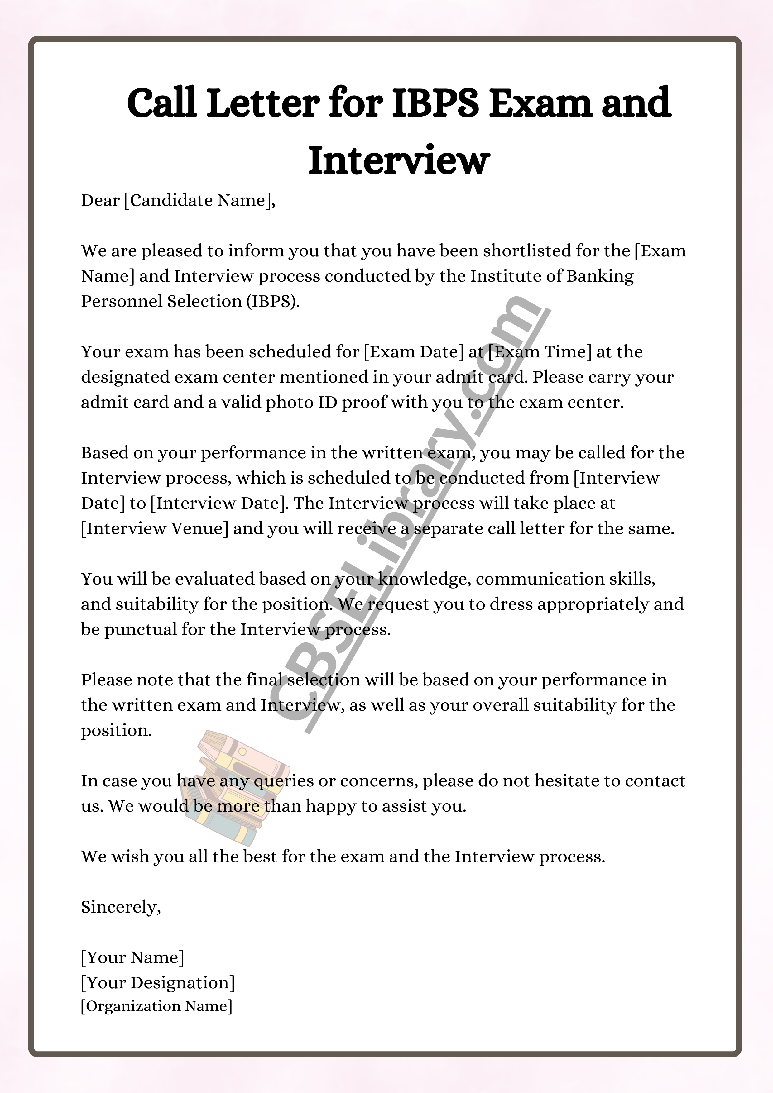 Call Letter for IBPS Exam and Interview
