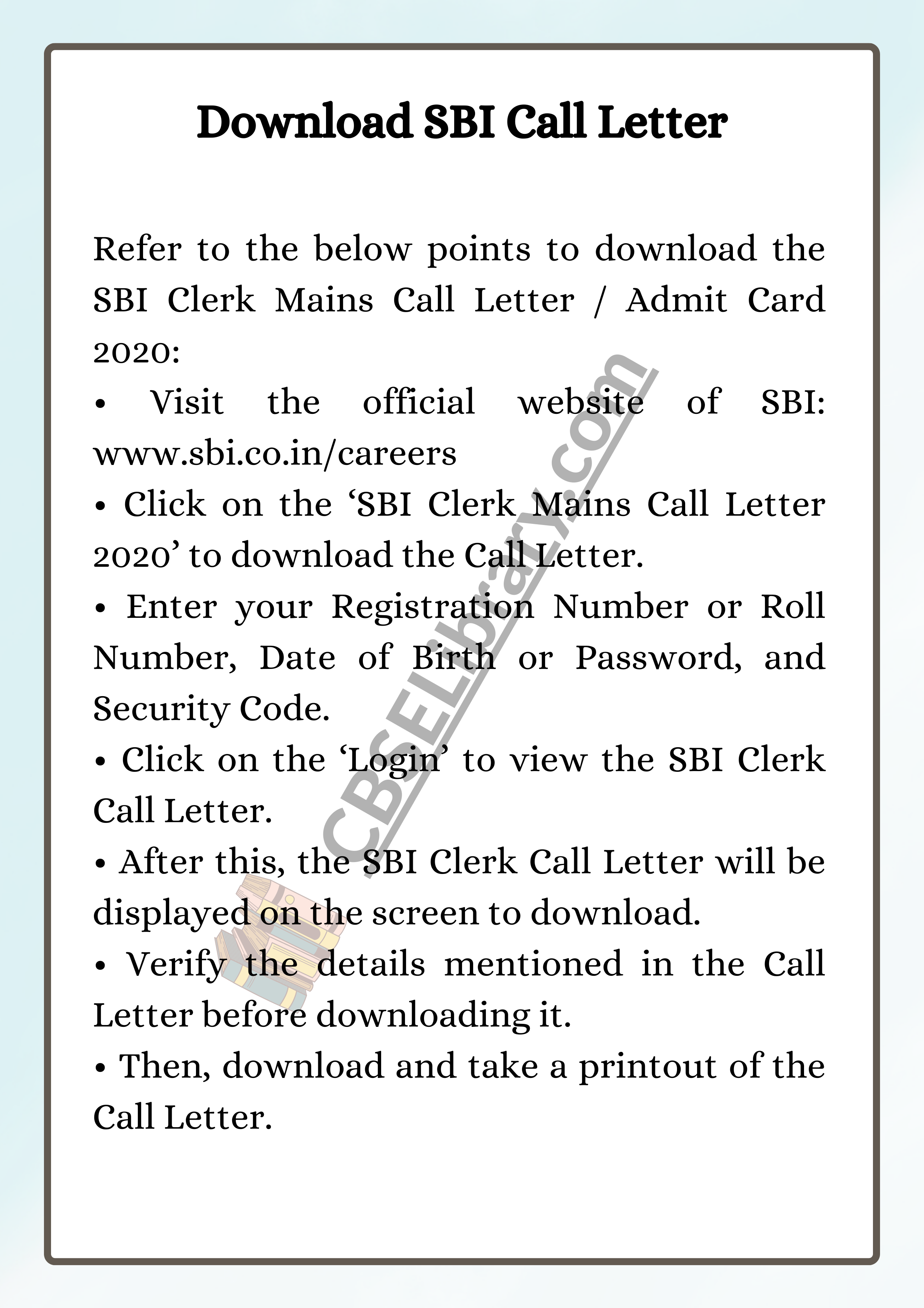 Download SBI Call Letter