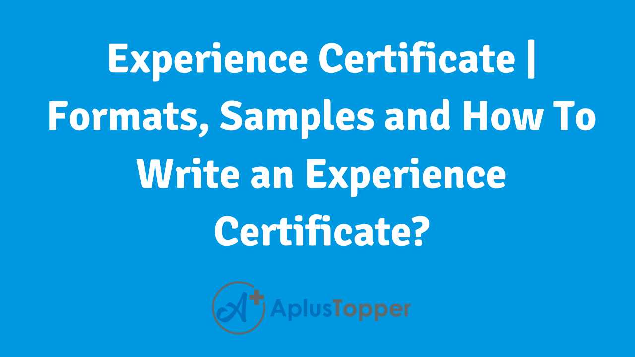 Experience Certificate
