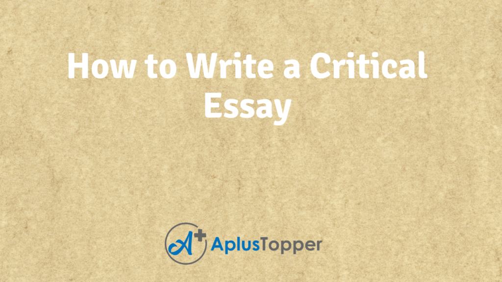 an outline of a critical essay is not usually needed