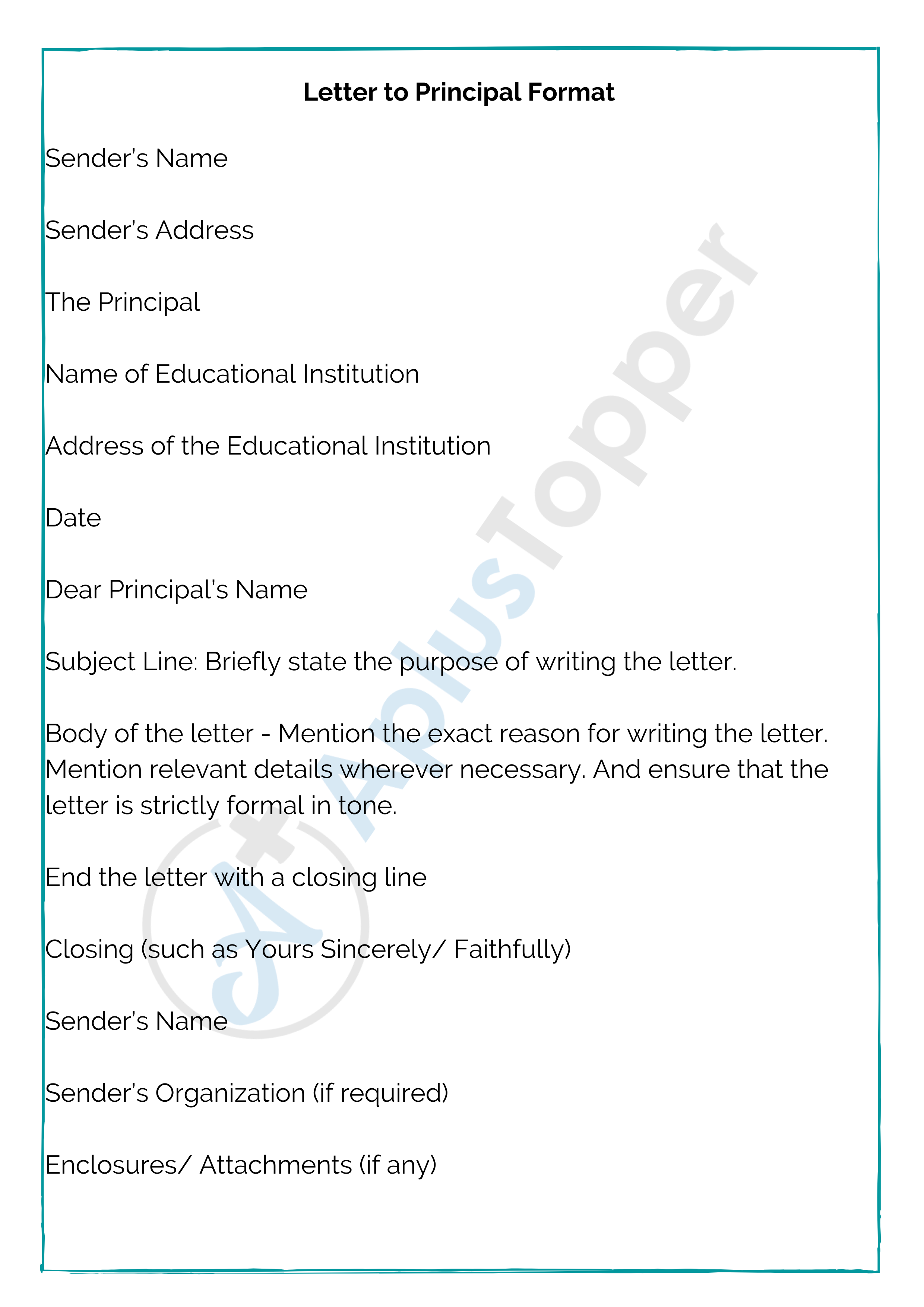 How To Write A Letter To Principal For Medical Leave