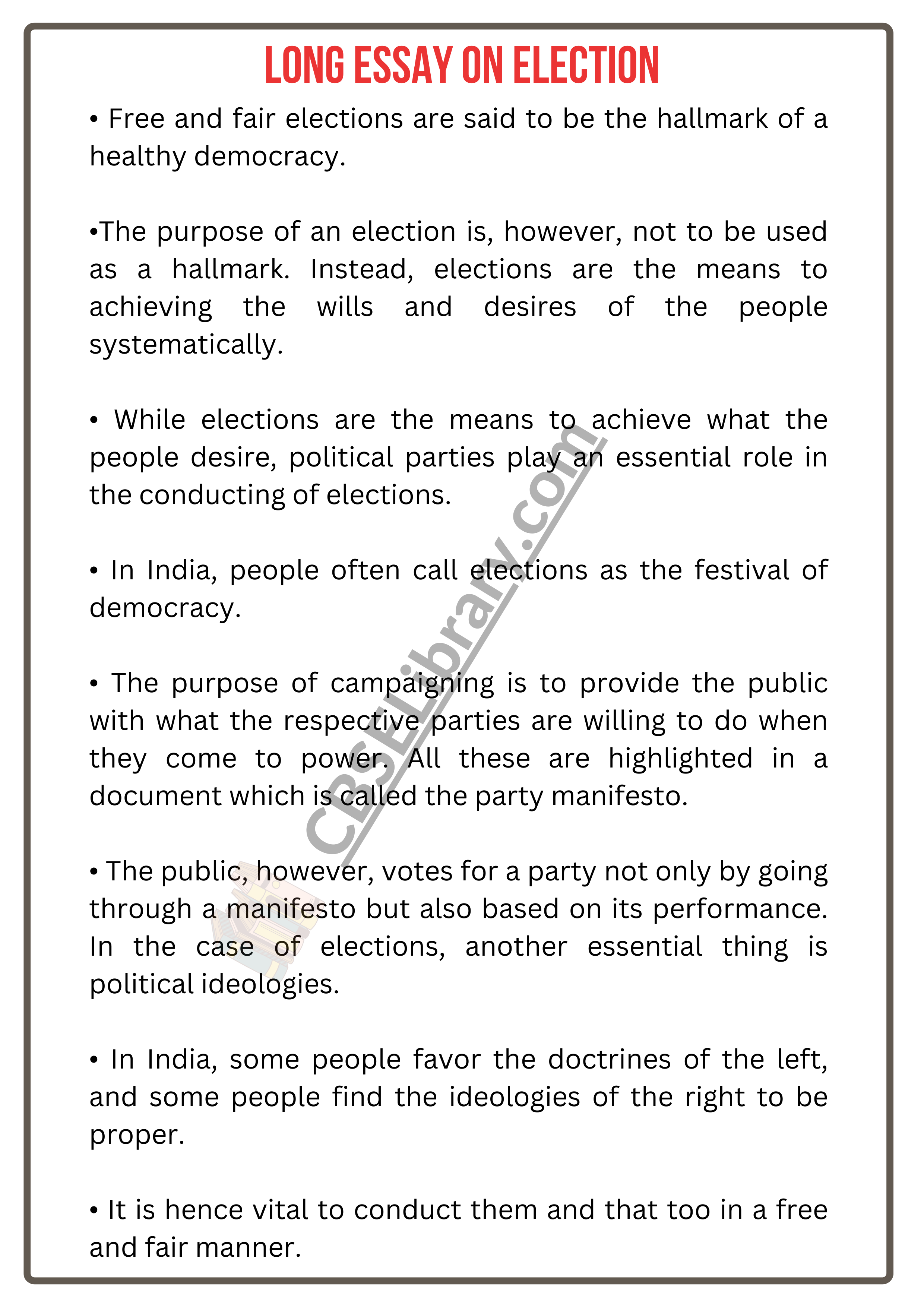 Long Essay on Election