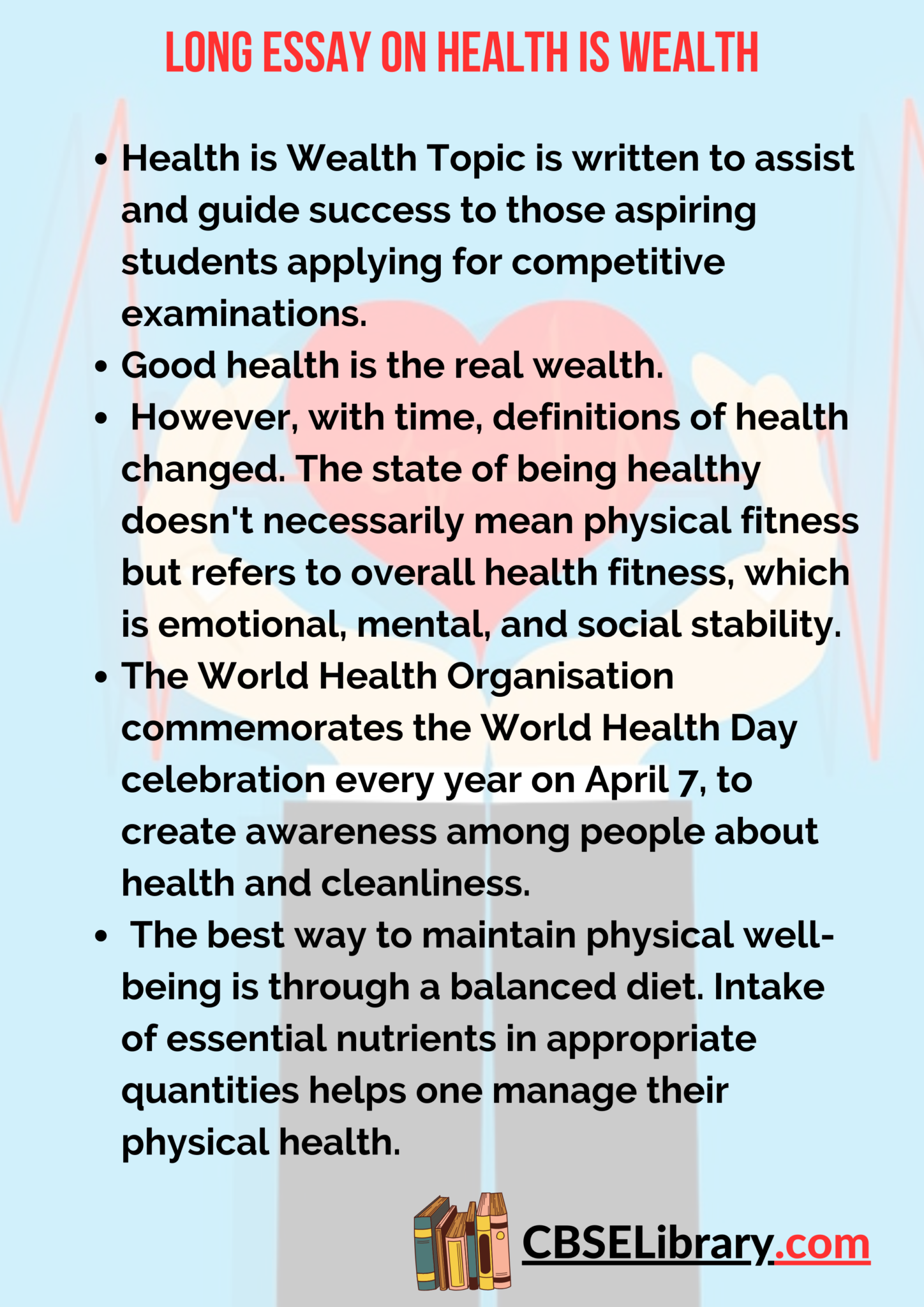 health is wealth essay class 4