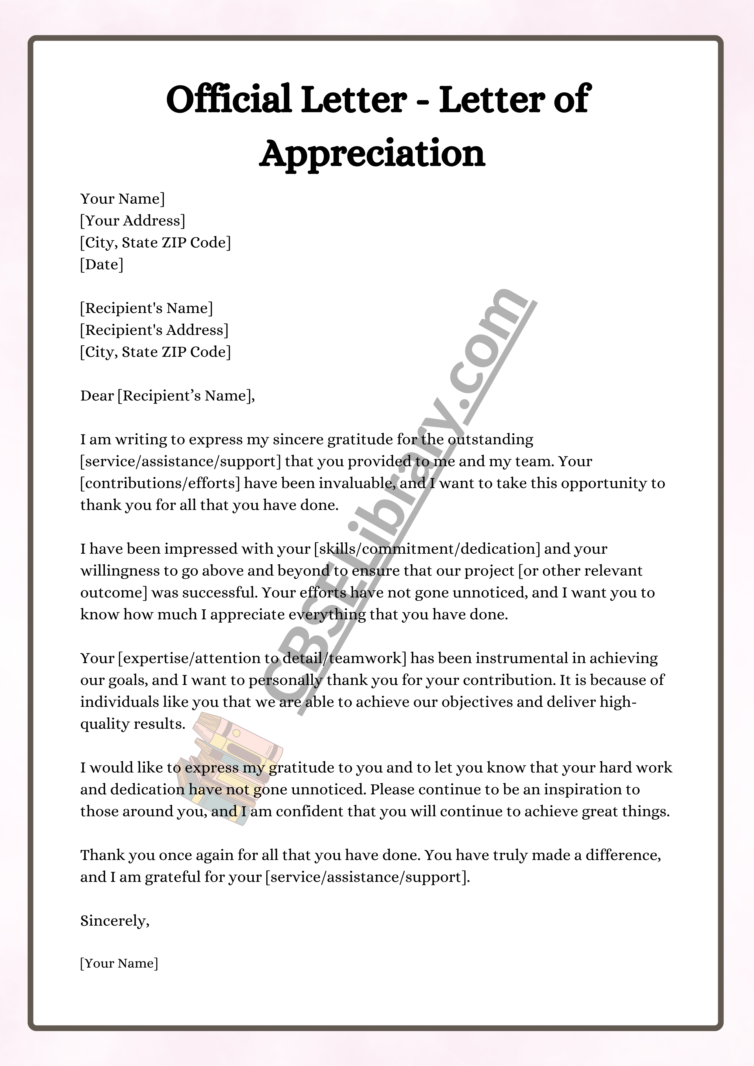 Official Letter - Letter of Appreciation 