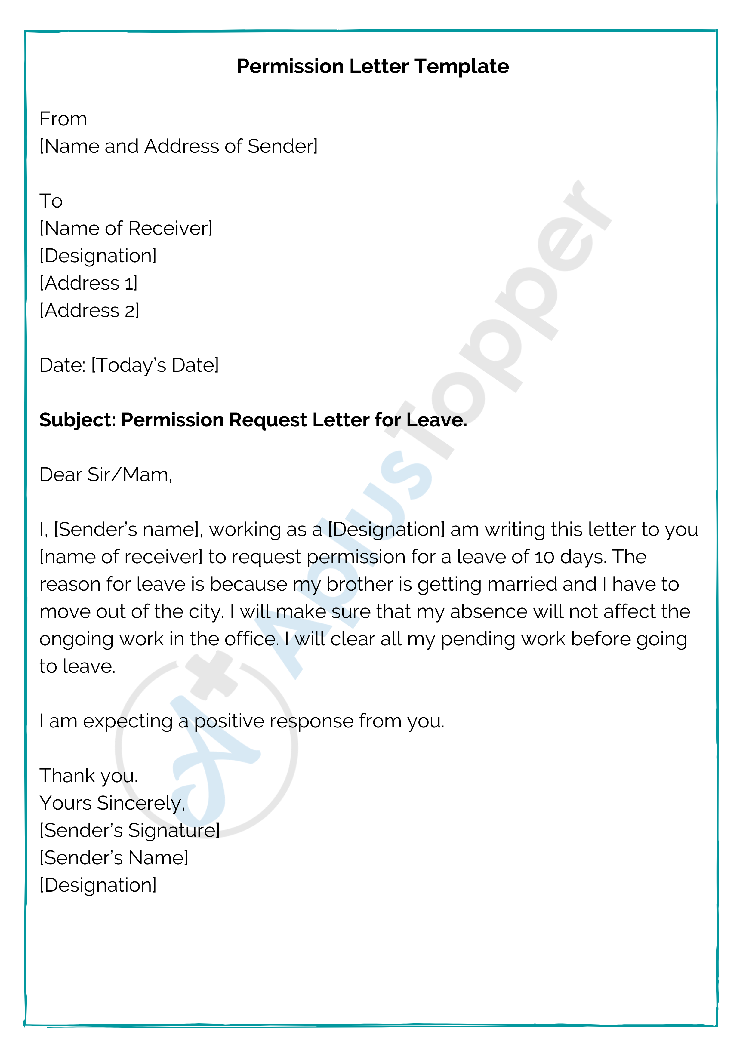 Permission Letter Format, Samples, Templates, How to Write A