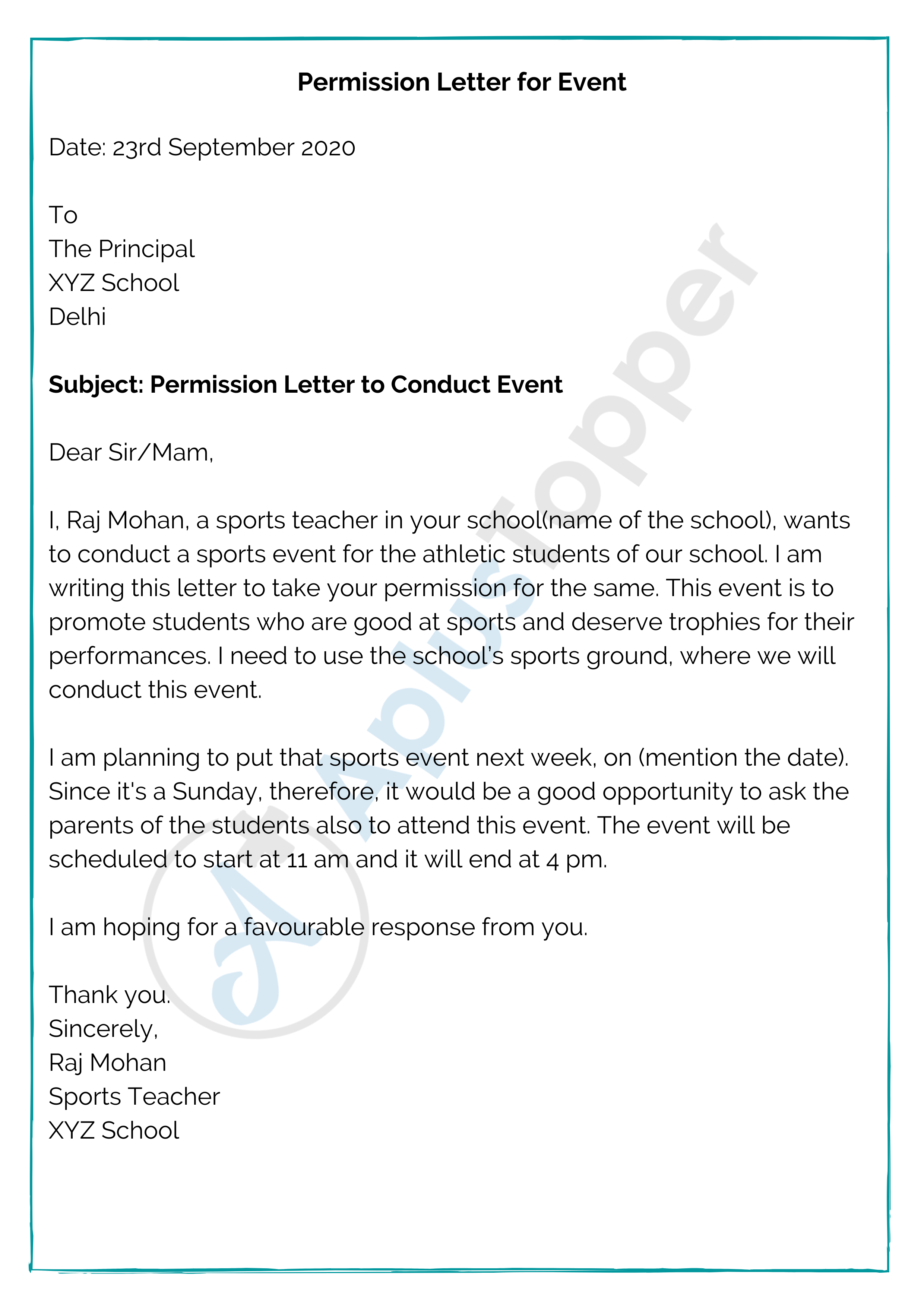 Permission Letter | Format, Samples, Templates, How to Write A