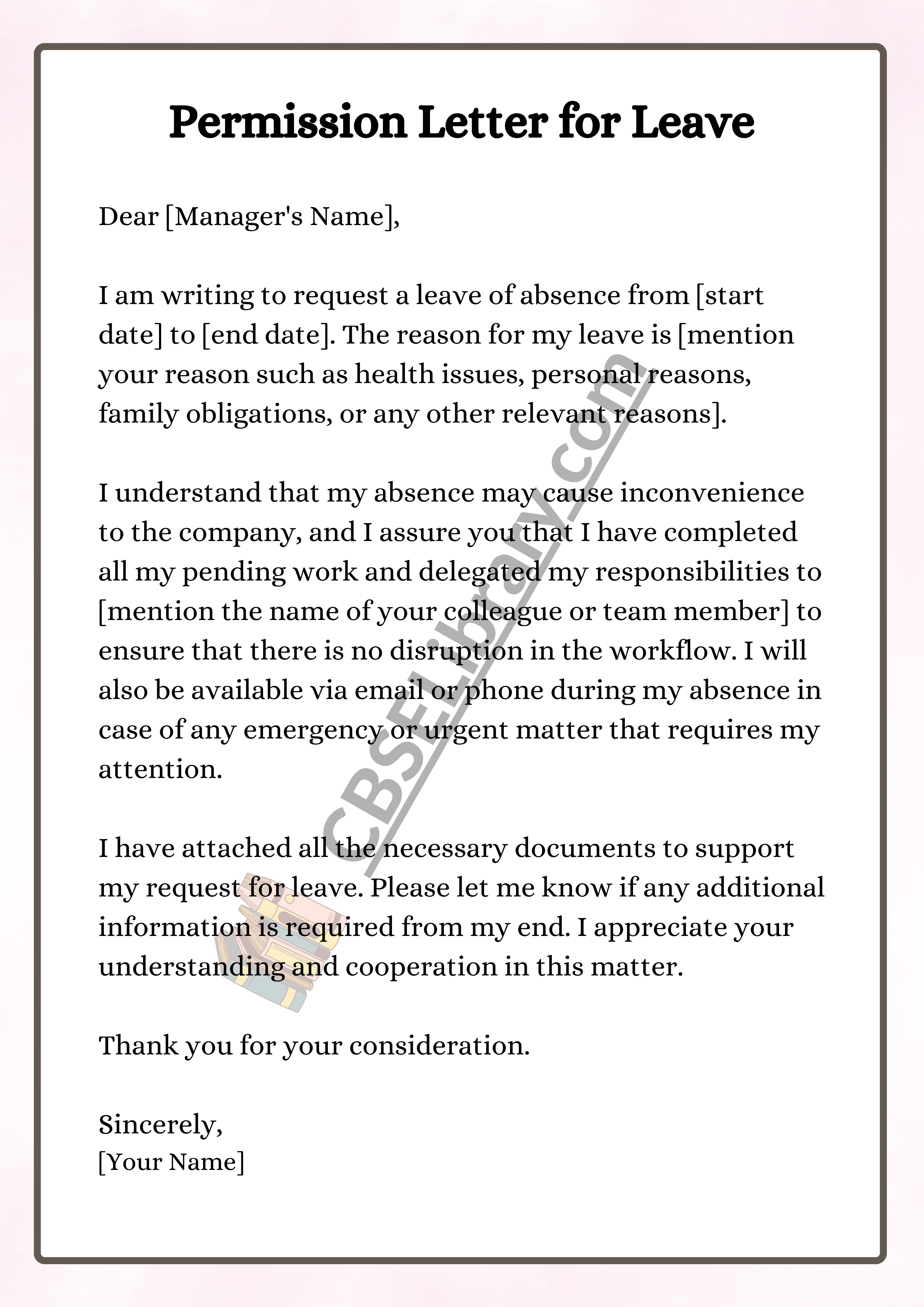 Permission Letter for Leave