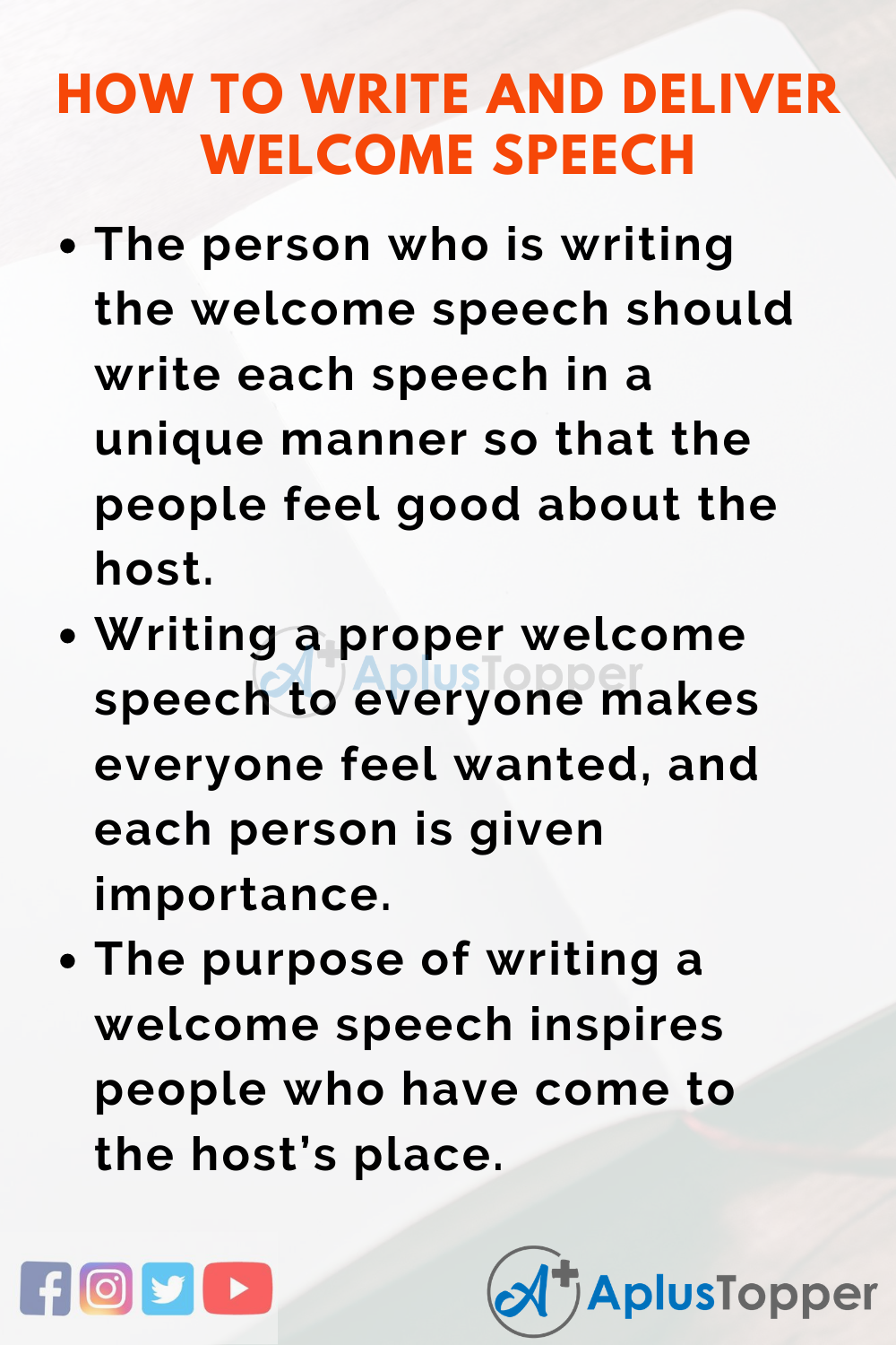 Short Speech On How To Write And Deliver Welcome Speech 150 Words In English