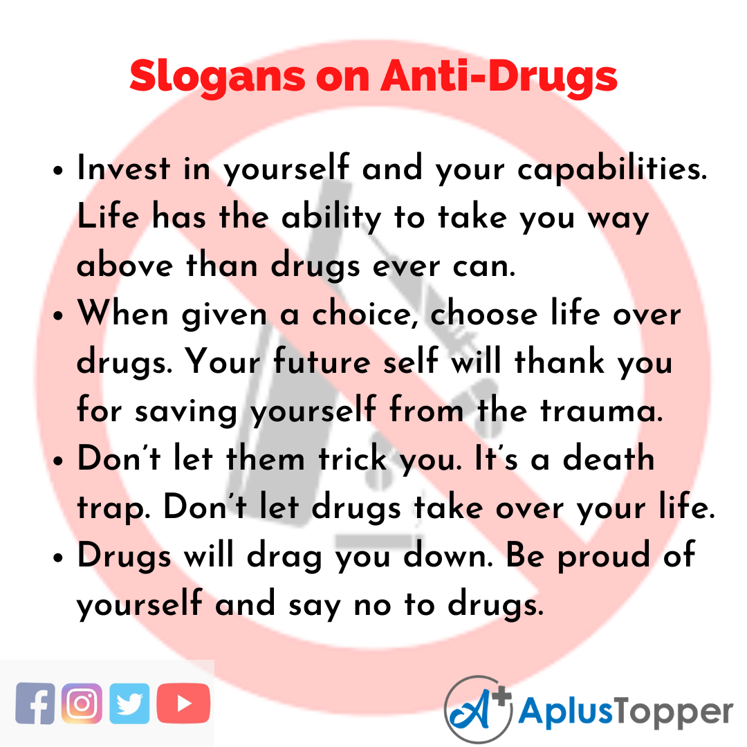 5 Slogans on Anti-Drugs in English