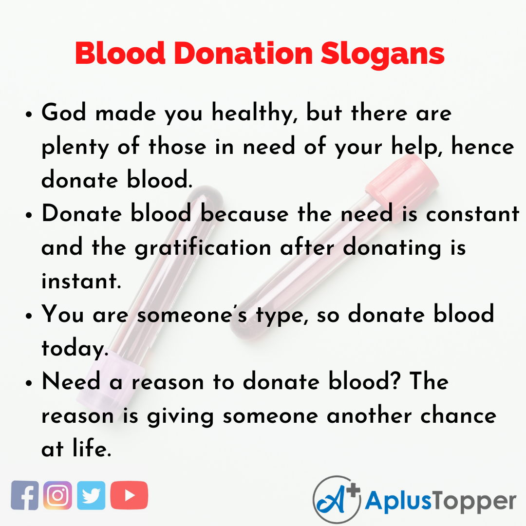 5 Slogans on Blood Donation in English