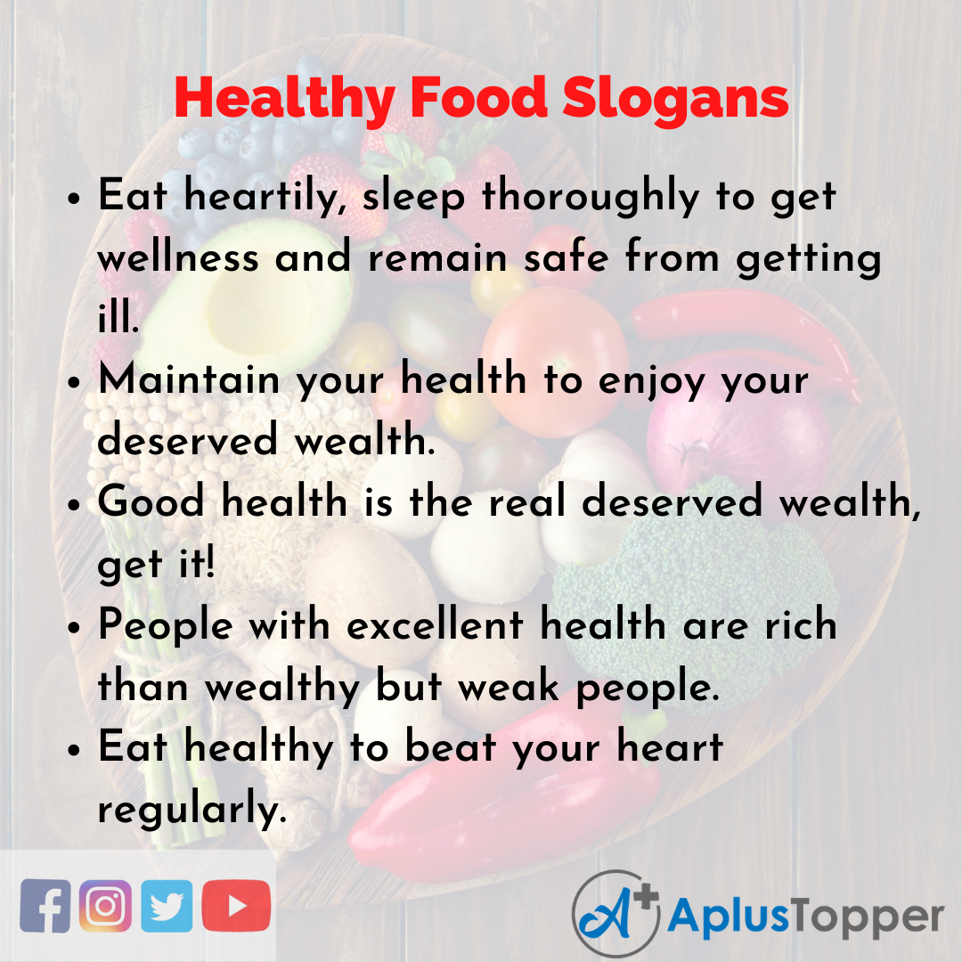 5 Slogans on Healthy Food in English
