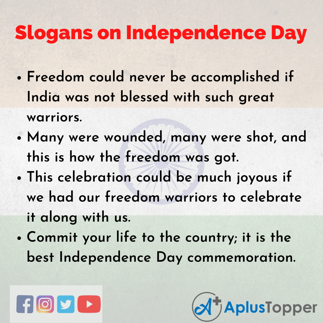 5 Slogans on Independence Day in English