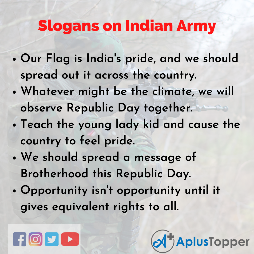 5 Slogans on Indian Army in English