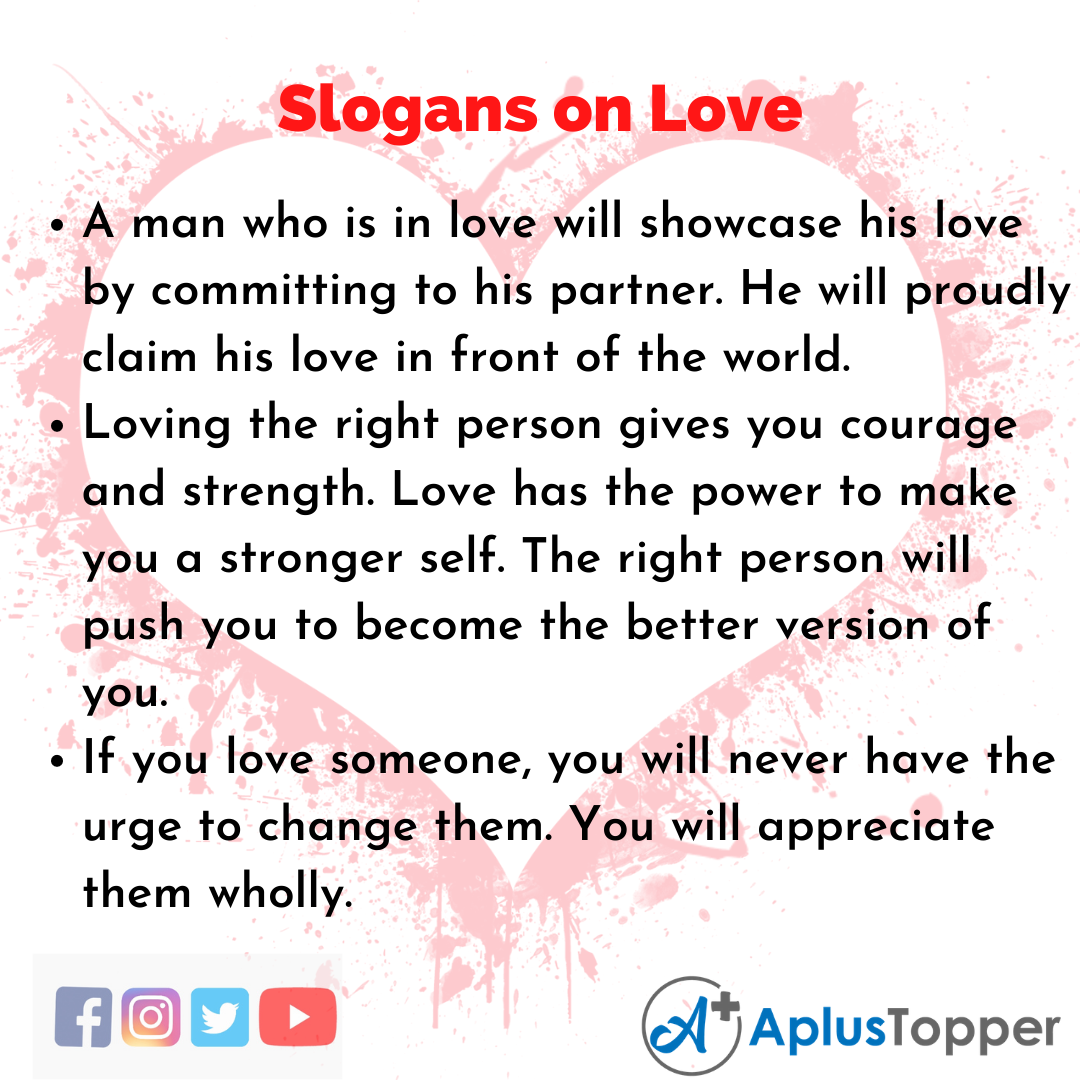 5 Slogans on Love in English