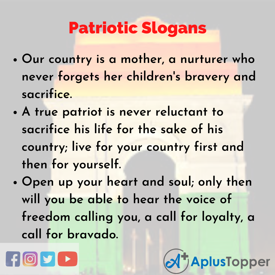 5 Slogans on Patriotic in English