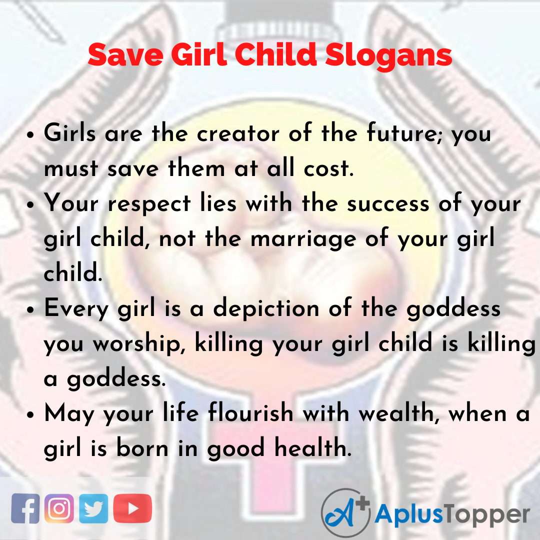 5 Slogans on Save Girl Child in English