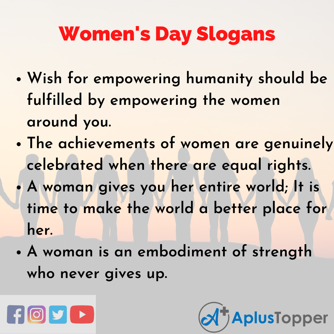 5 Slogans on Women's Day in English