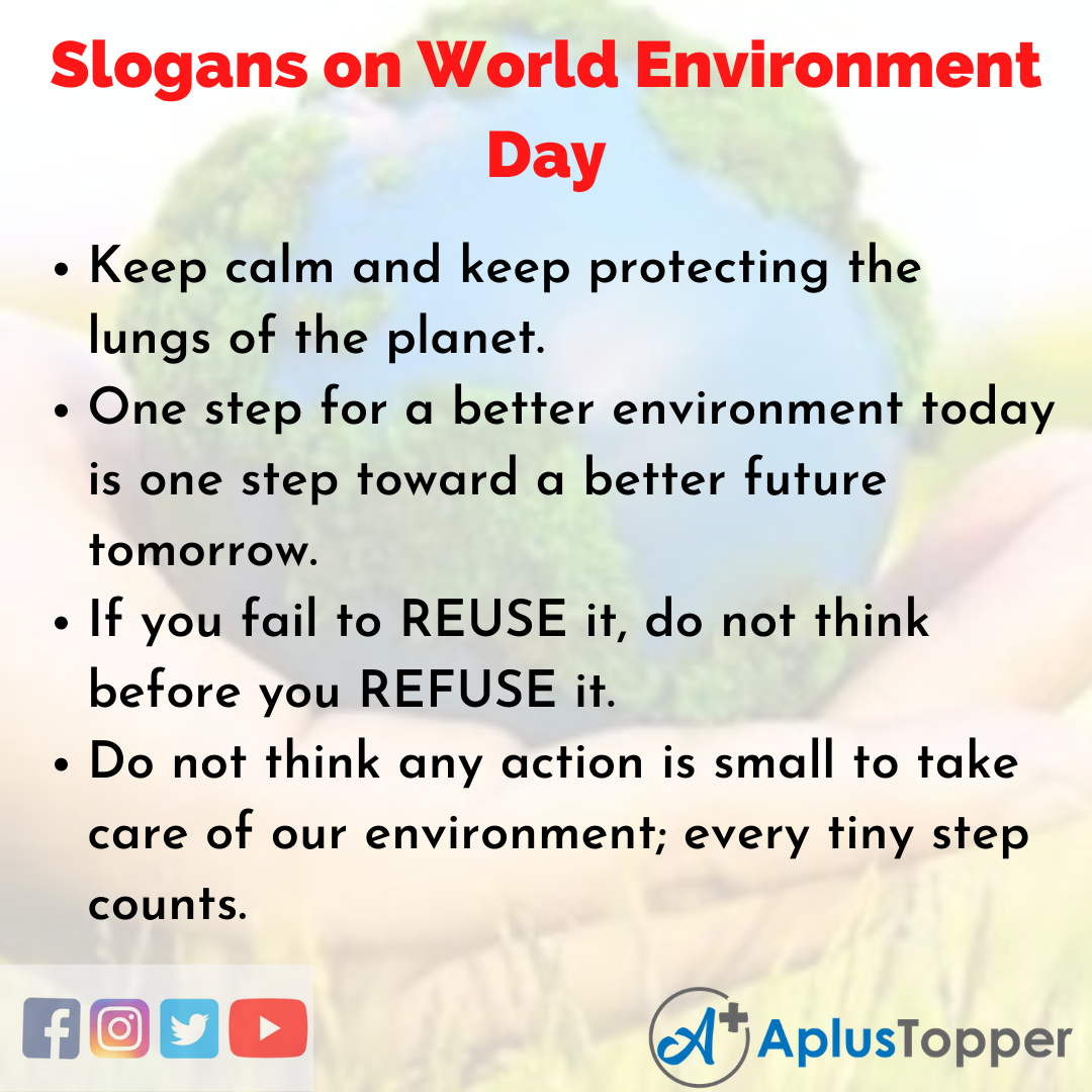 5 Slogans on World Environment Day in English