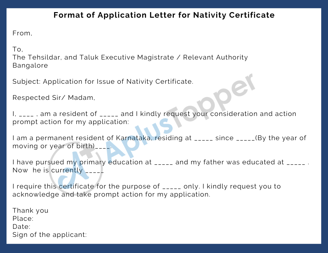 Nativity Certificate Nativity Certificate Meaning, Format and