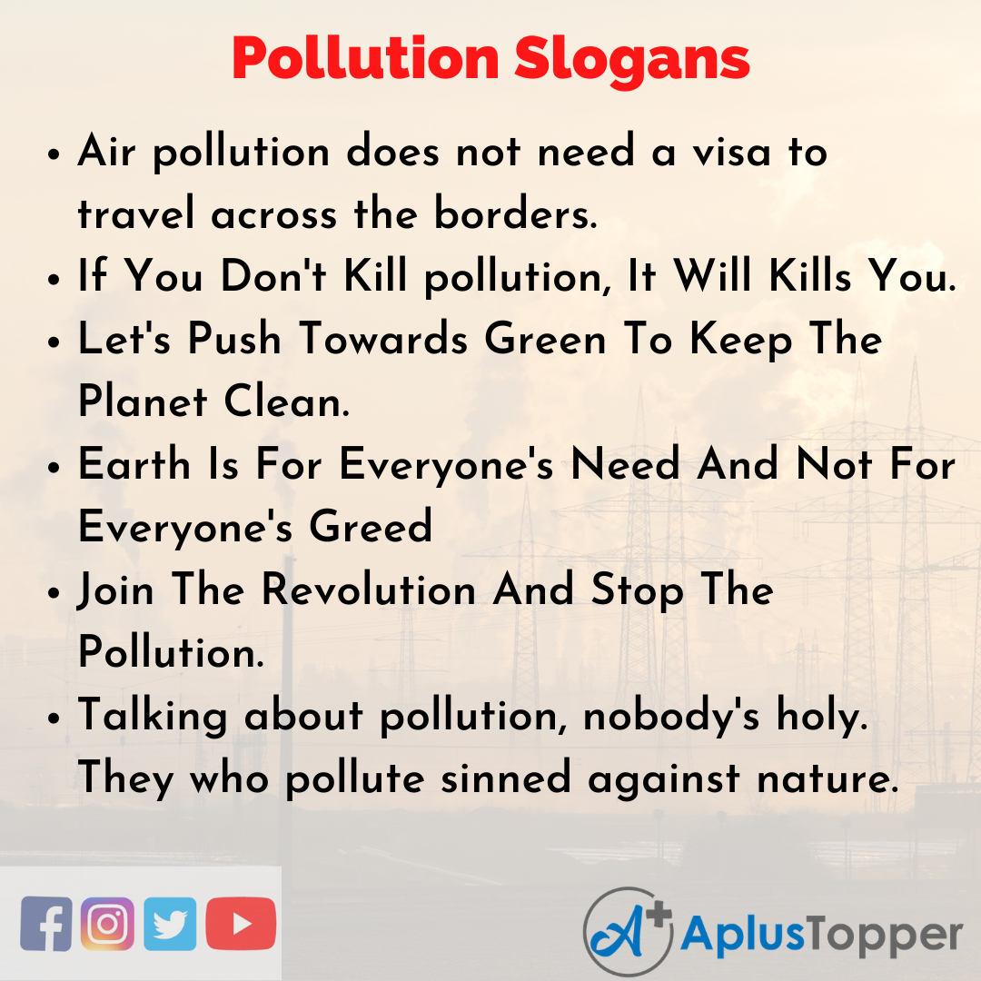 Catchy Pollution Slogans