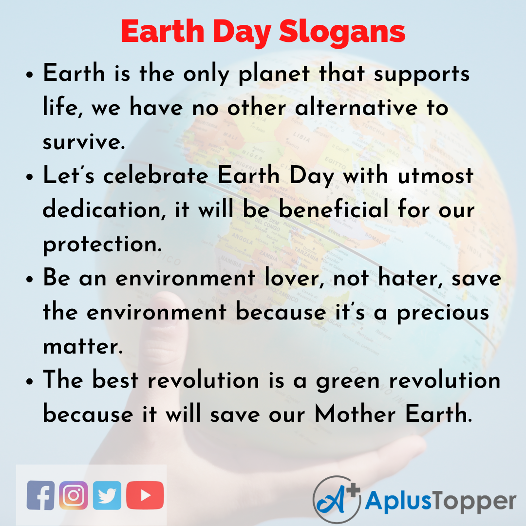 Catchy Slogans On Earth Day