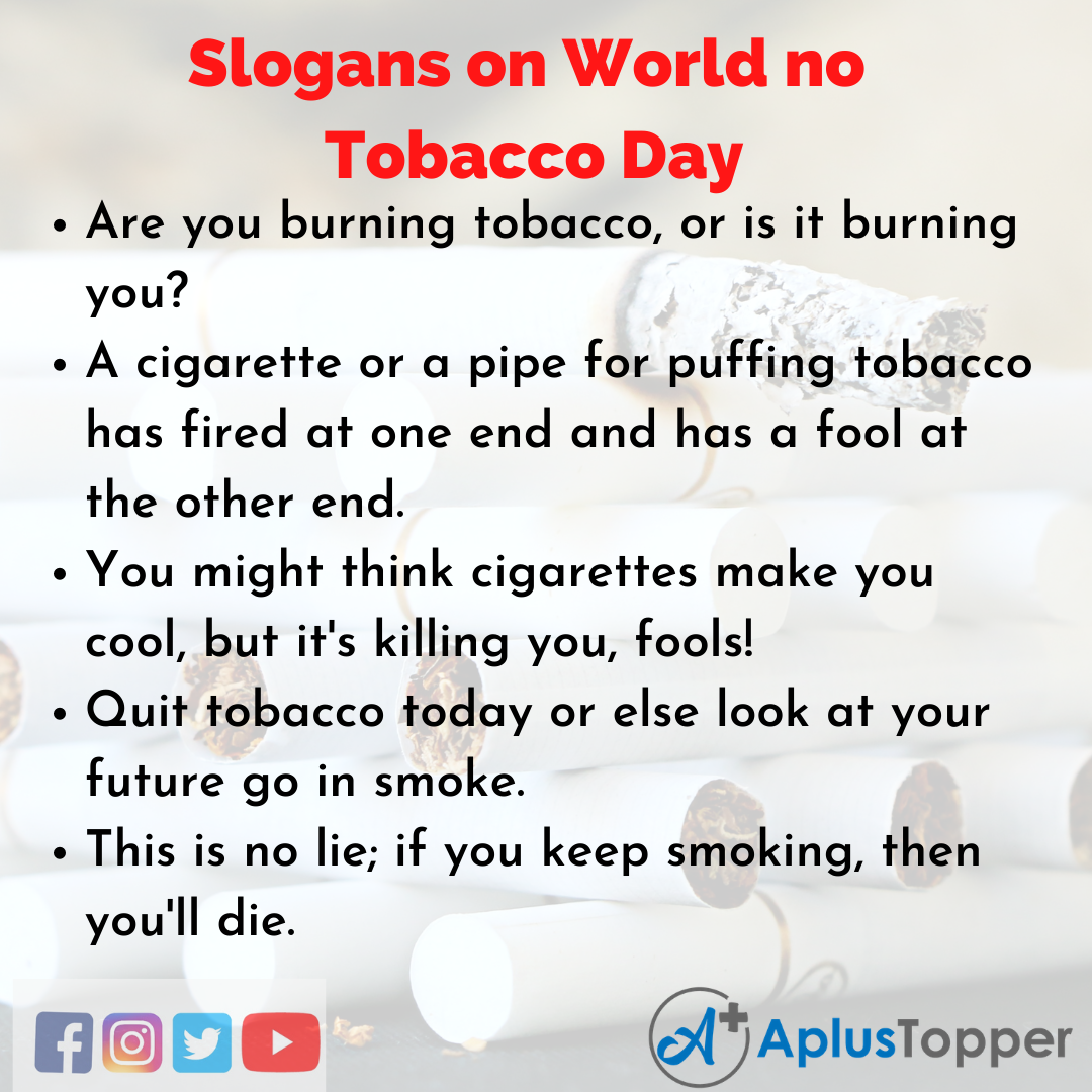 Catchy Slogans on World no Tobacco Day