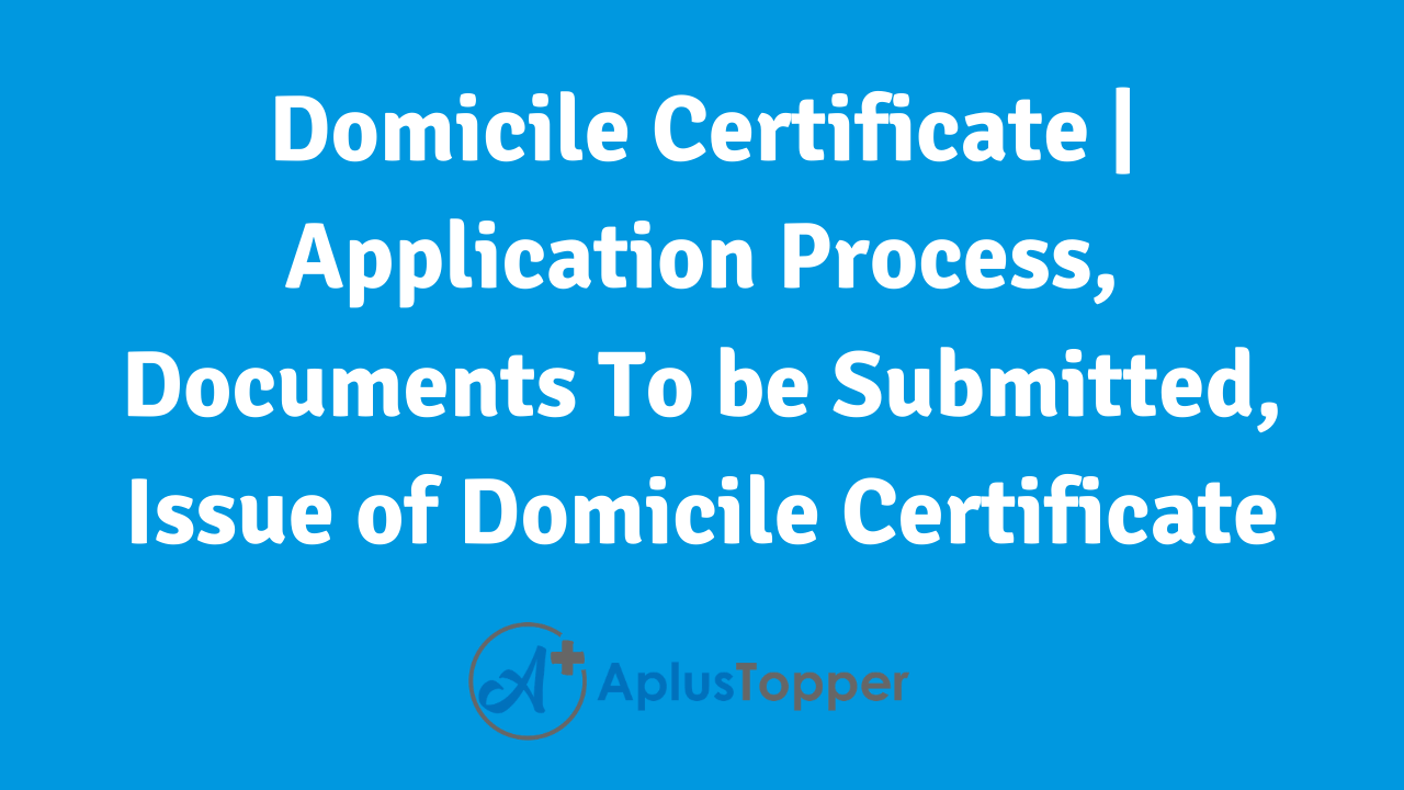 Domicile Certificate