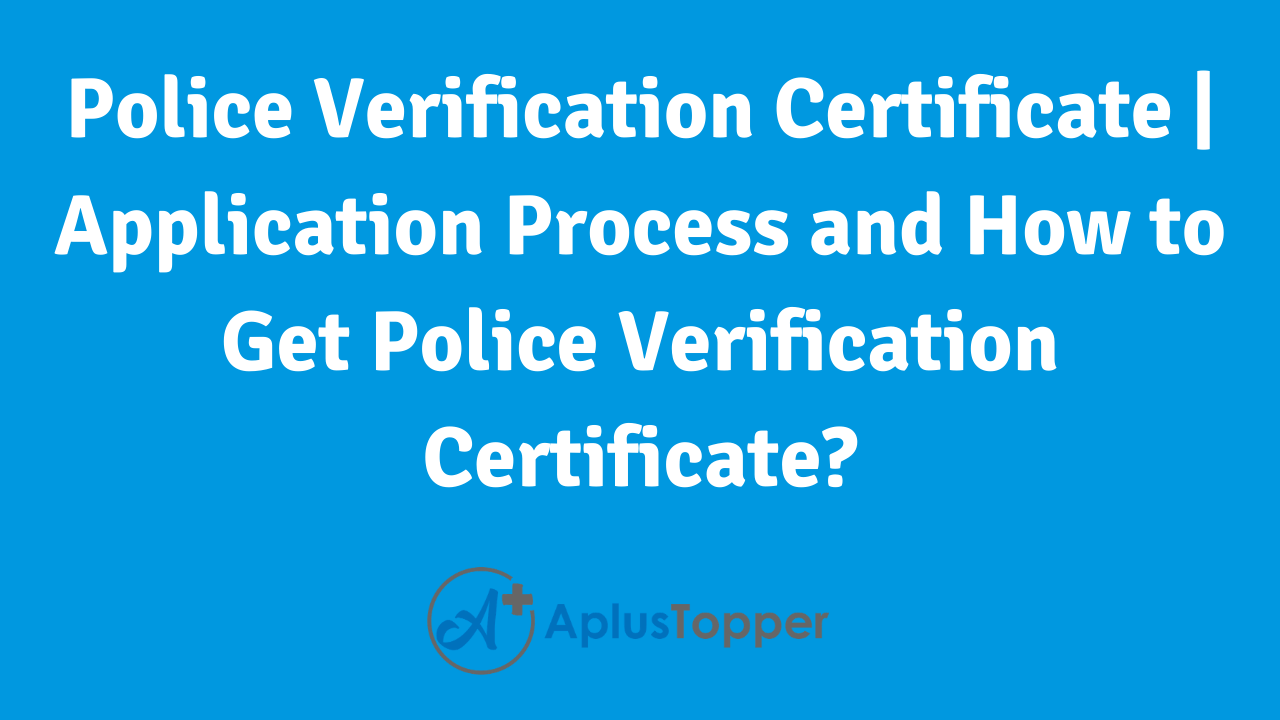 Police Verification Certificate