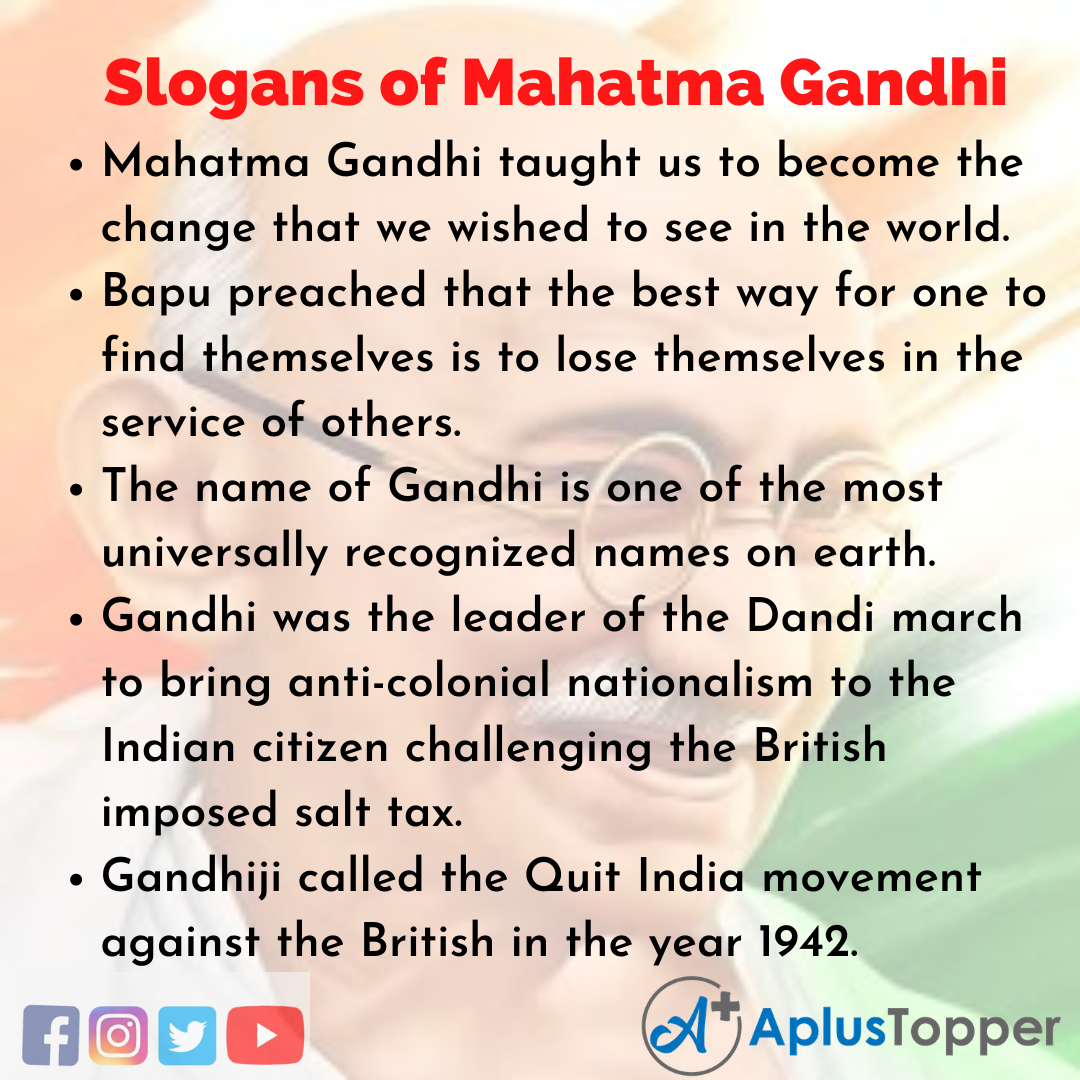 Slogans of Mahatma Gandhi in English