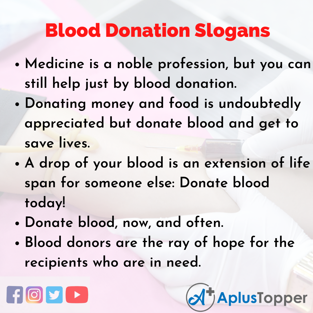 Slogans on Blood Donation in English