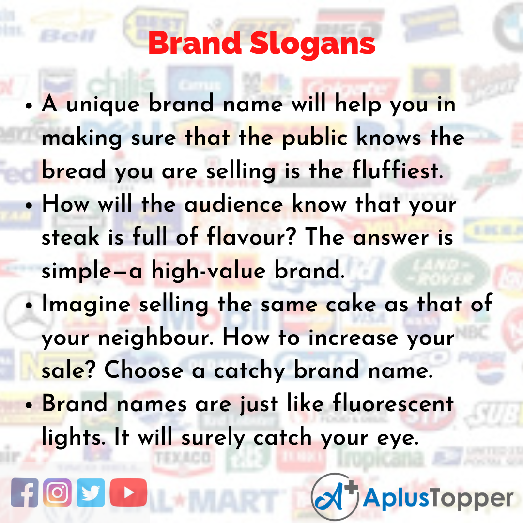 Slogans on Brand in English