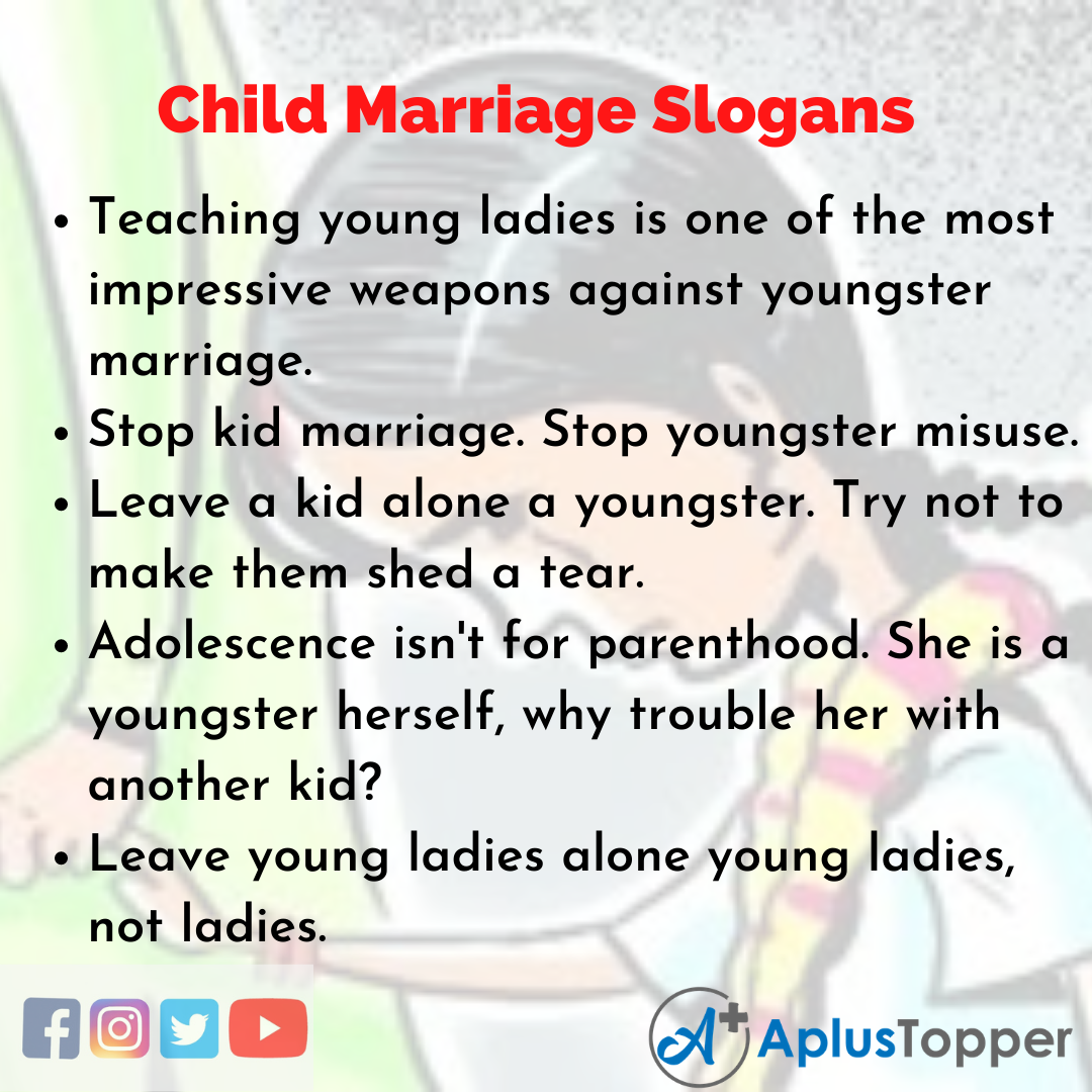 Slogans on Child Marriage in English