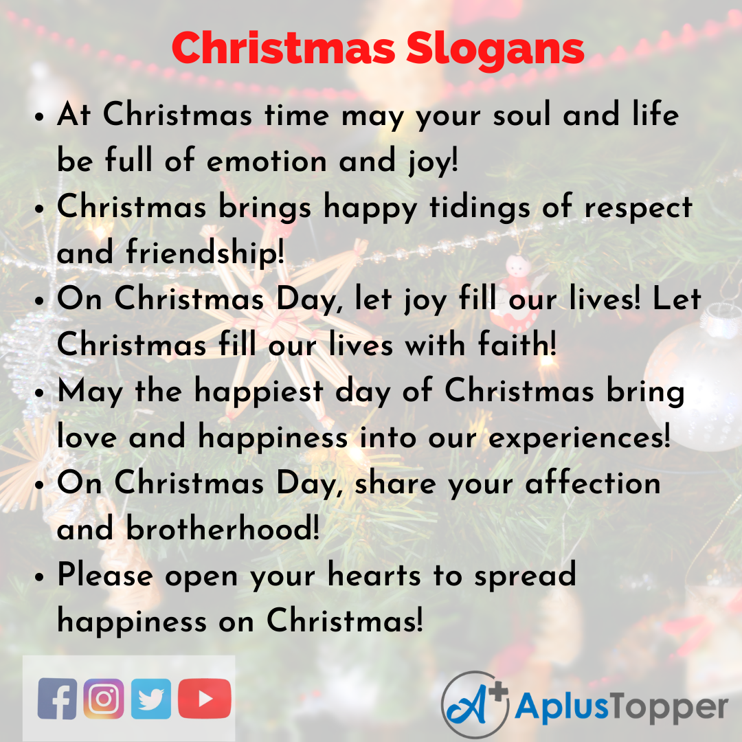 Slogans on Christmas in English