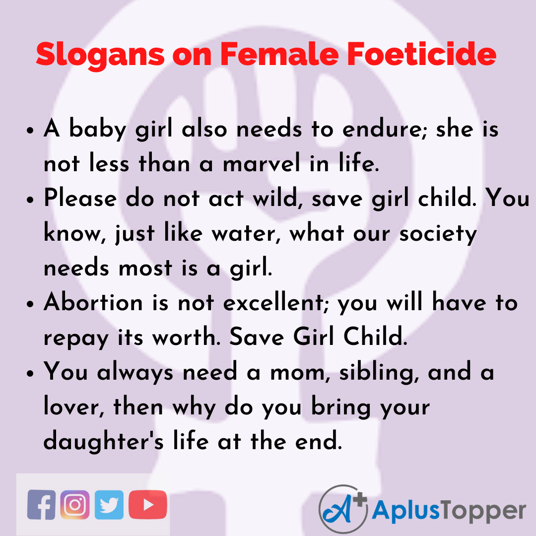 write a speech on female foeticide