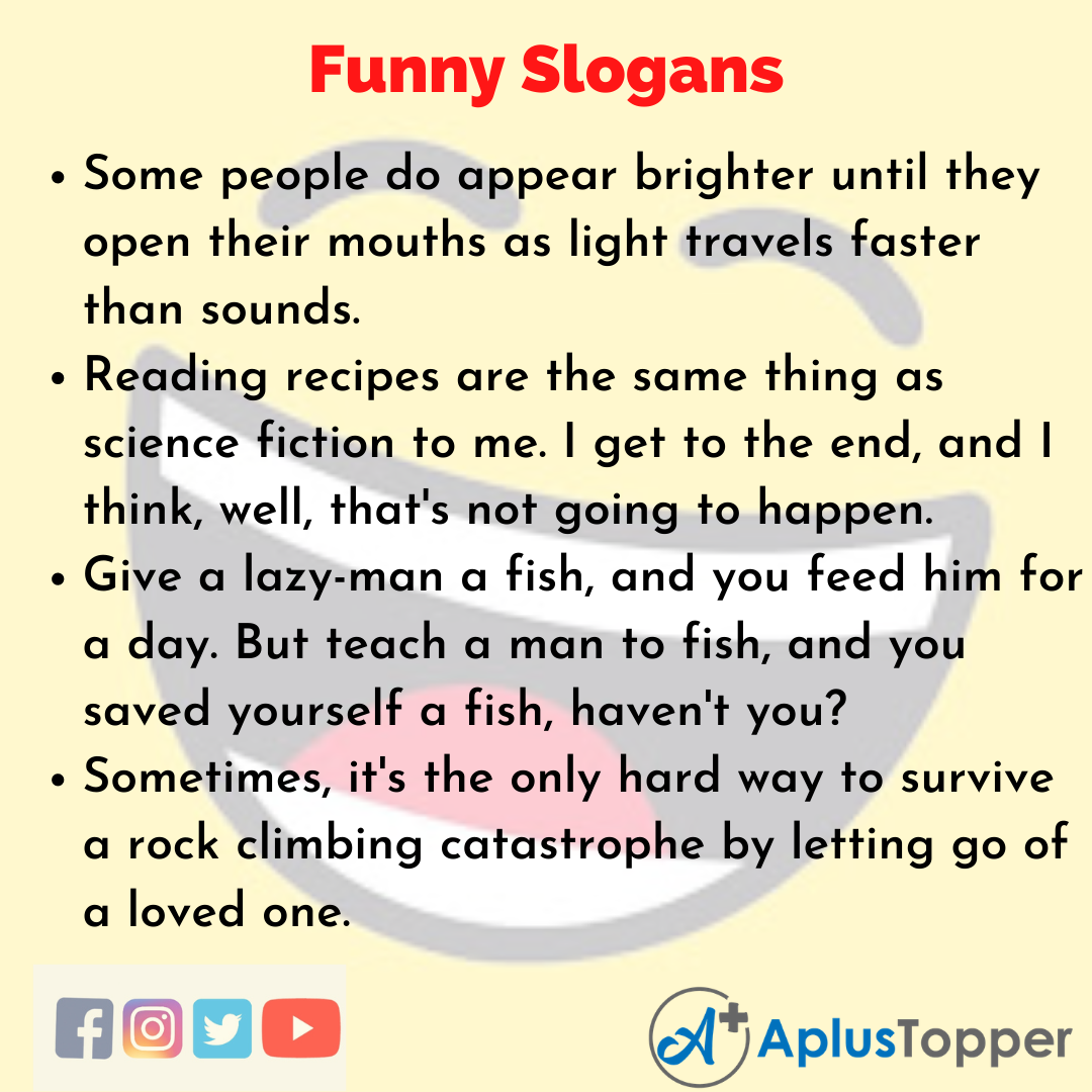 Slogans on Funny in English