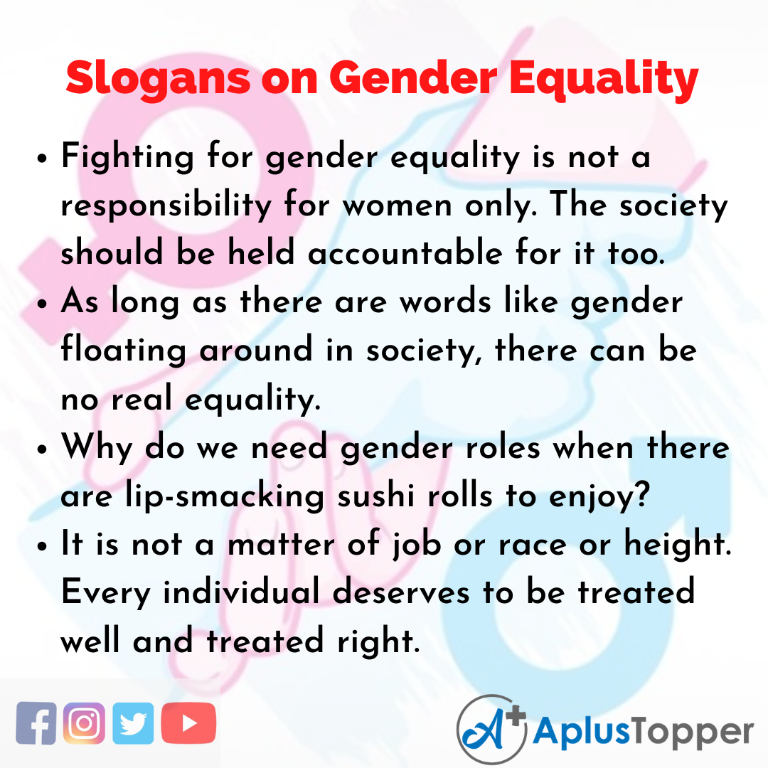 Slogans on Gender Equality in English