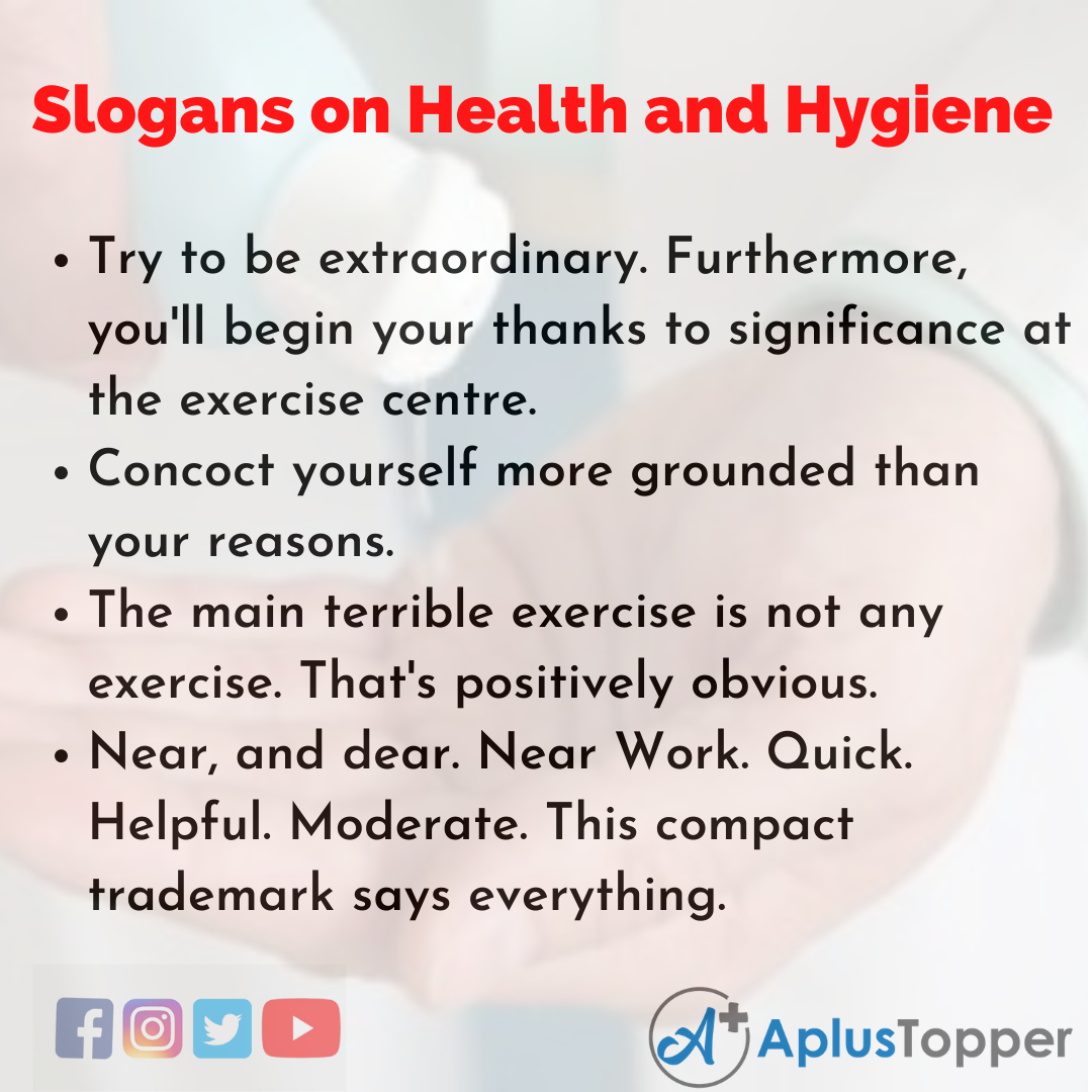 Slogans on Health and Hygiene in English