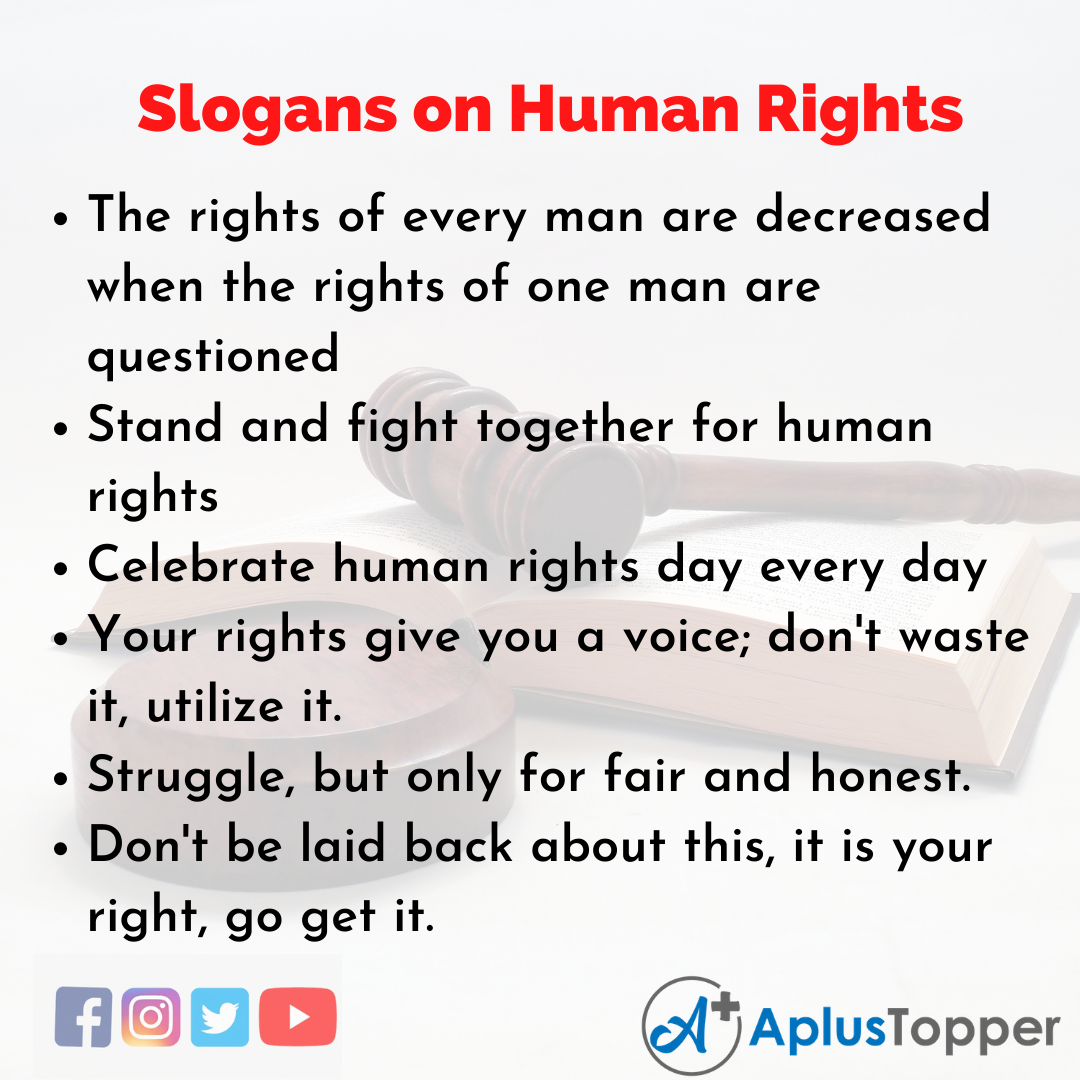 Slogans on Human RIghts in English