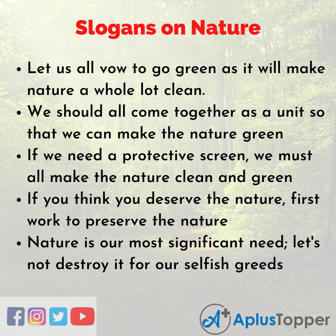 Slogans on Nature in English
